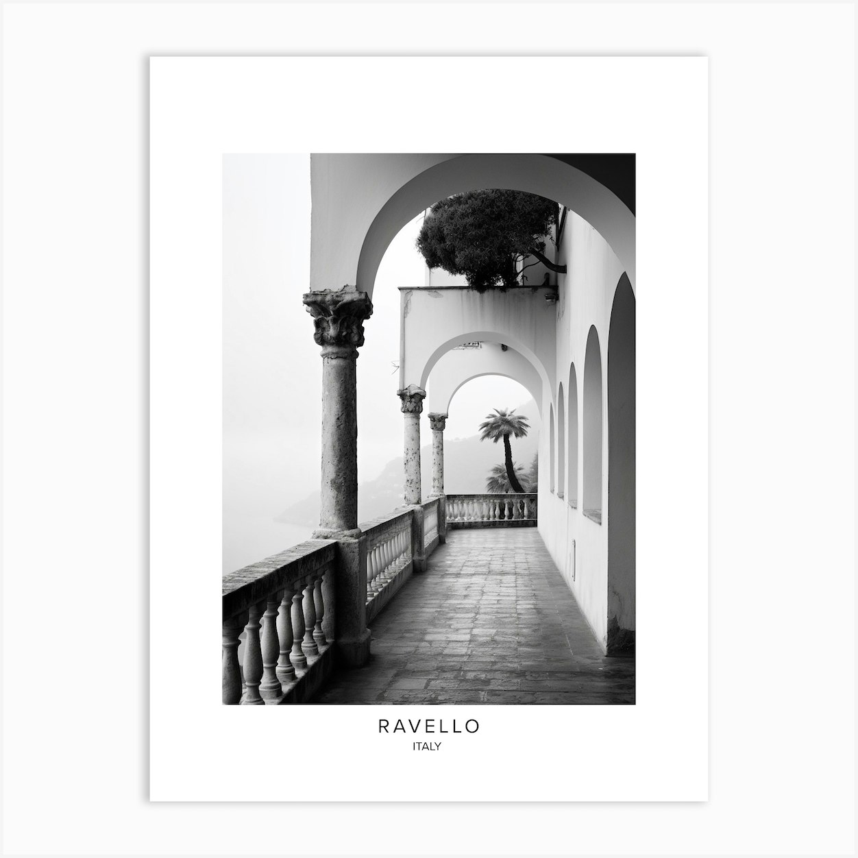 Poster Of Ravello Italy Black And White Analogue Photography 1 Art