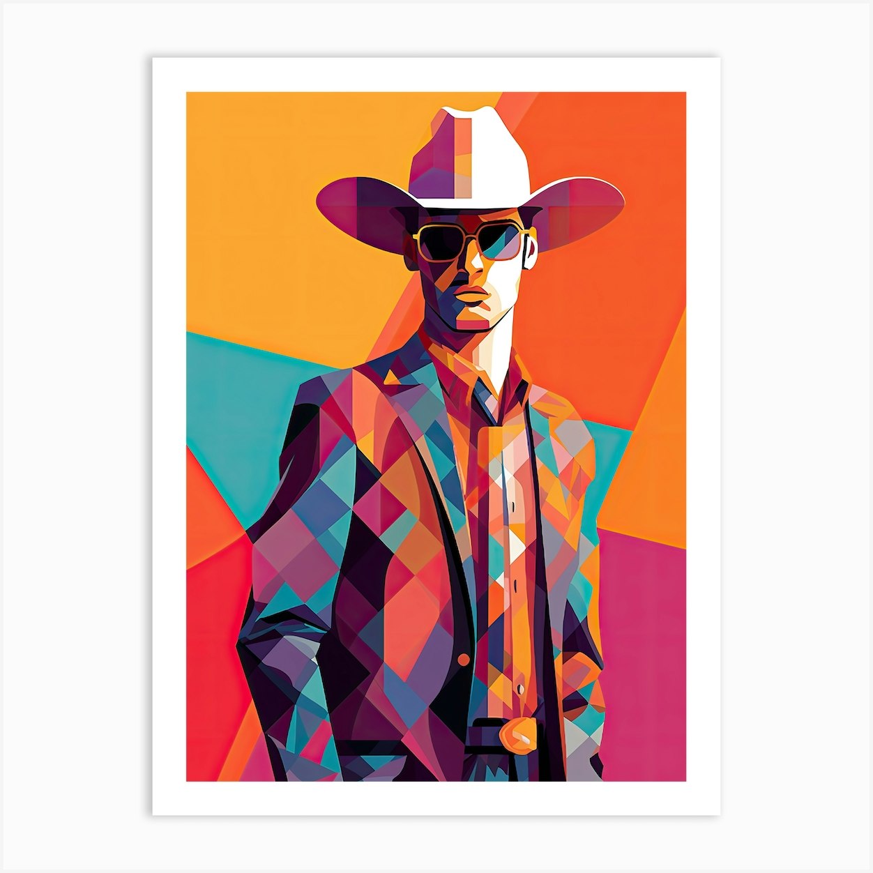 Galactic Rodeo: Pop Art Cowboys of Texas Art Print by Art-Syndicate - Fy