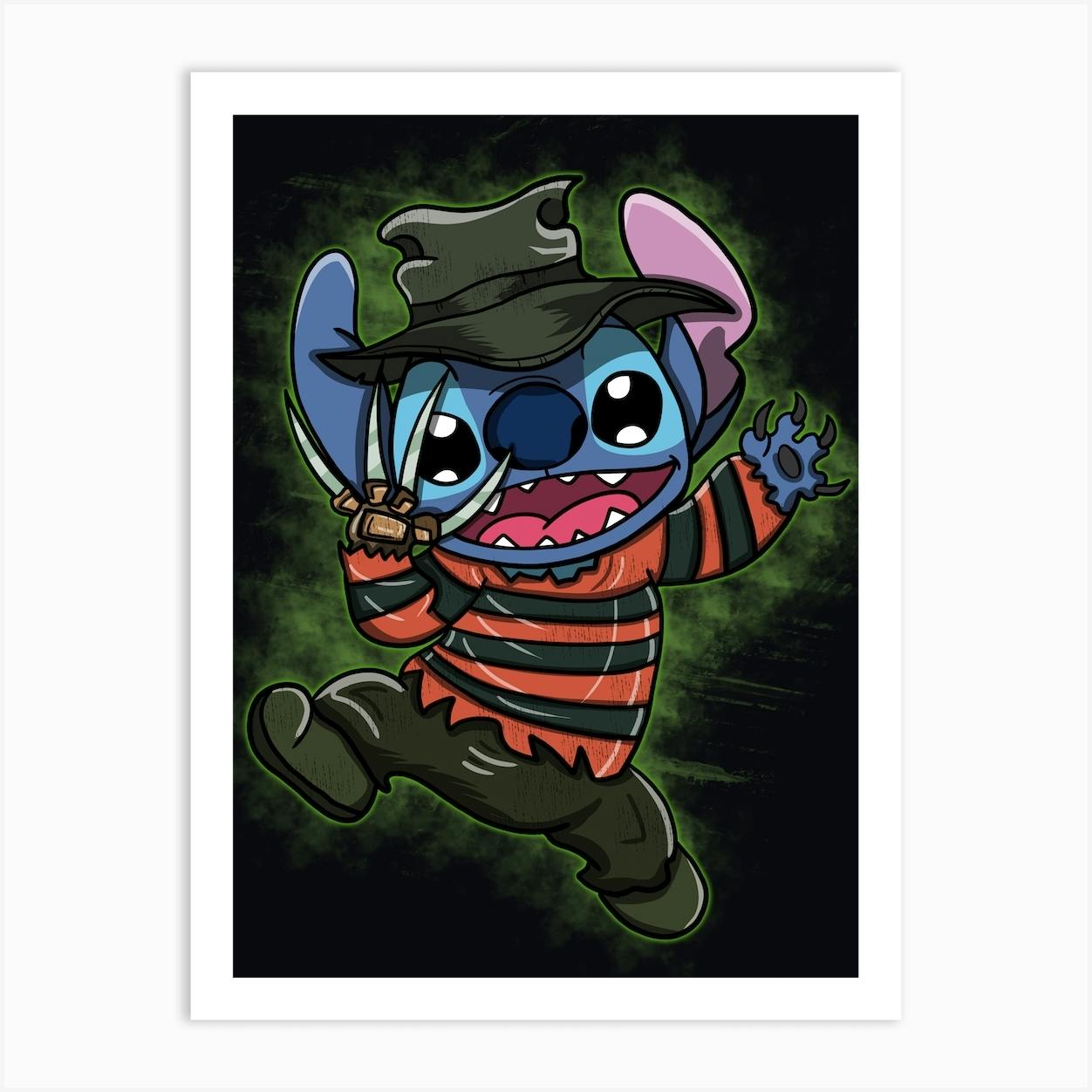 Ohana Freddy - Stitch Halloween Art Print