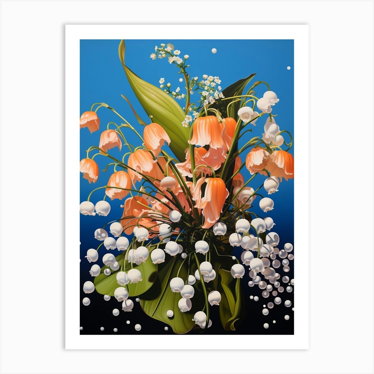 Dense Floral Botanical Painting deals (Ultra-High Resolution) printed on Modern Acrylic