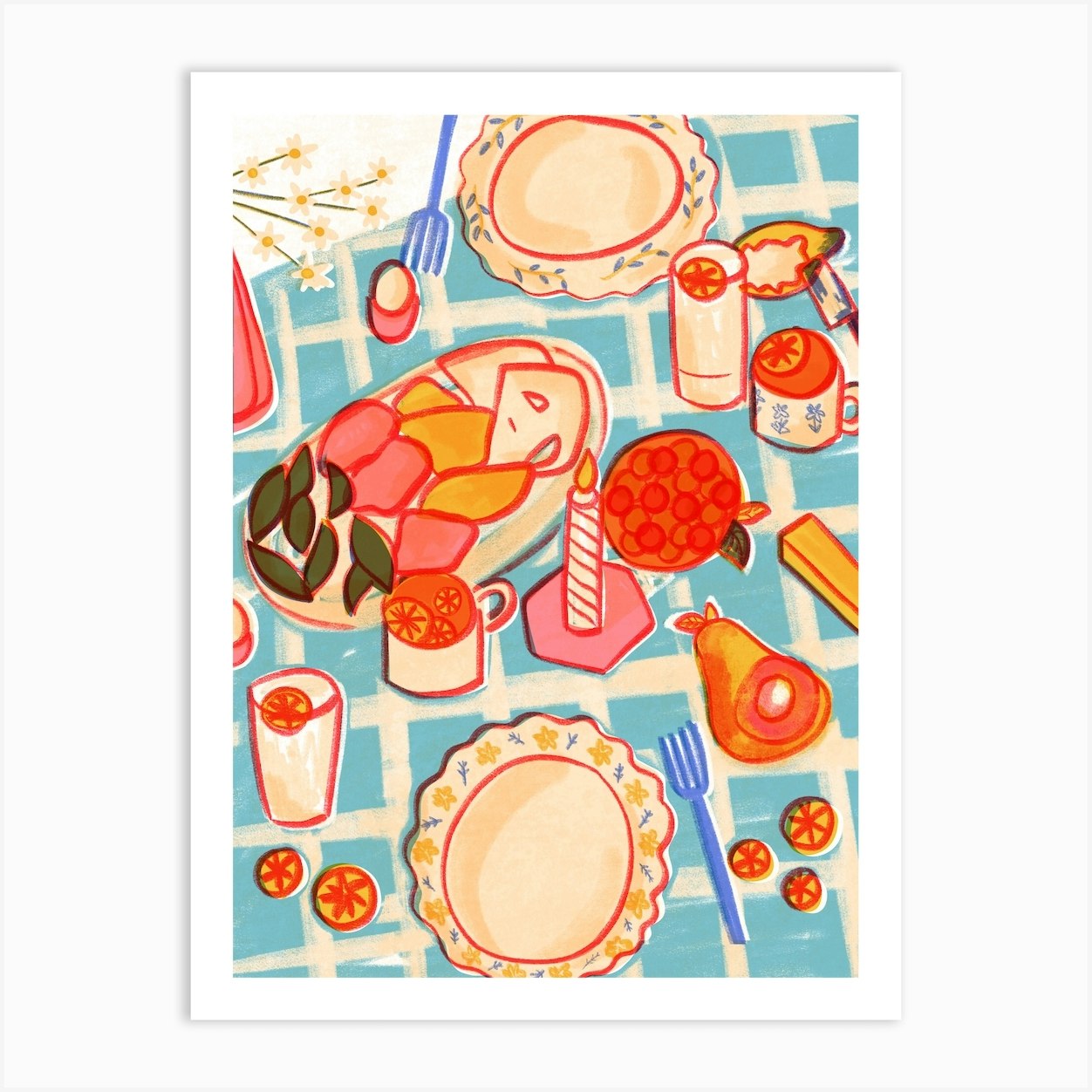 Picnic Table Art Print by orlorart Fy