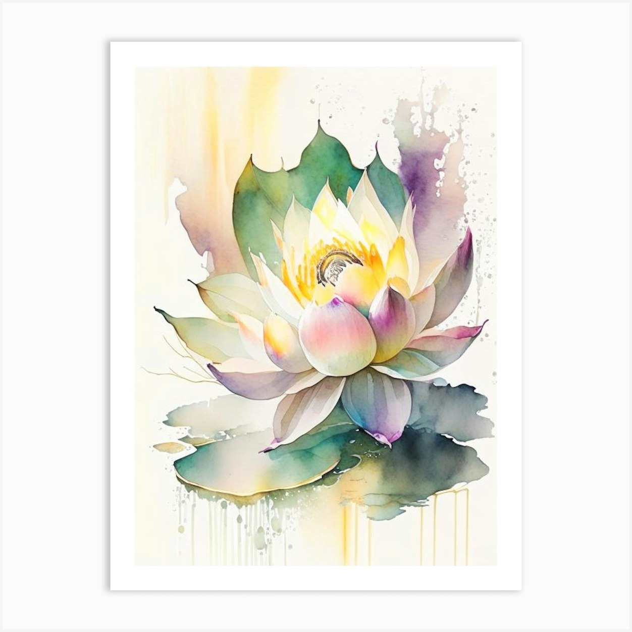 Lotus Flower, Buddhist Symbol Storybook Watercolour 1 Art Print by The ...