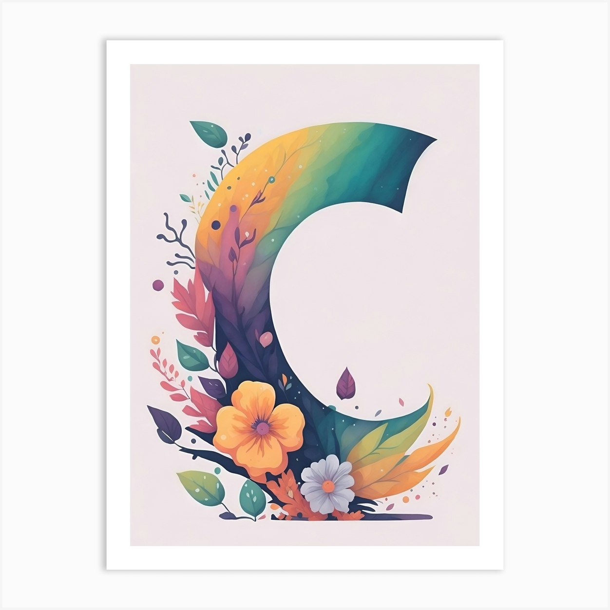 Colorful Letter C Illustration 49 Art Print by ThanhNguyen - Fy