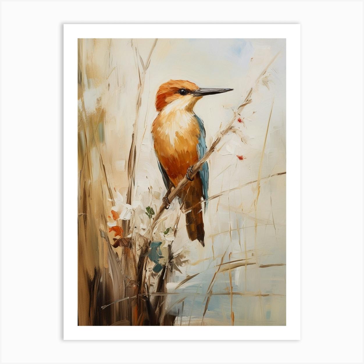 Original hot Watercolor Kingfisher Bird Painting | Hand Painted Artwork