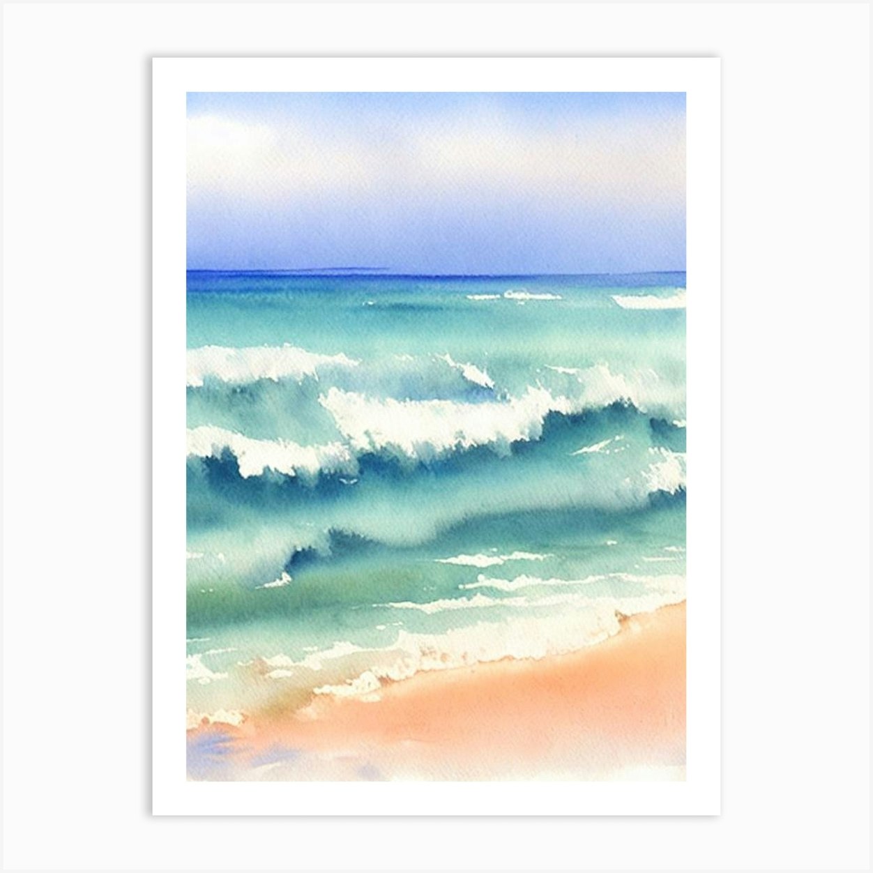 Currumbin Beach 2, Australia Watercolour Art Print by Sand & Surf ...