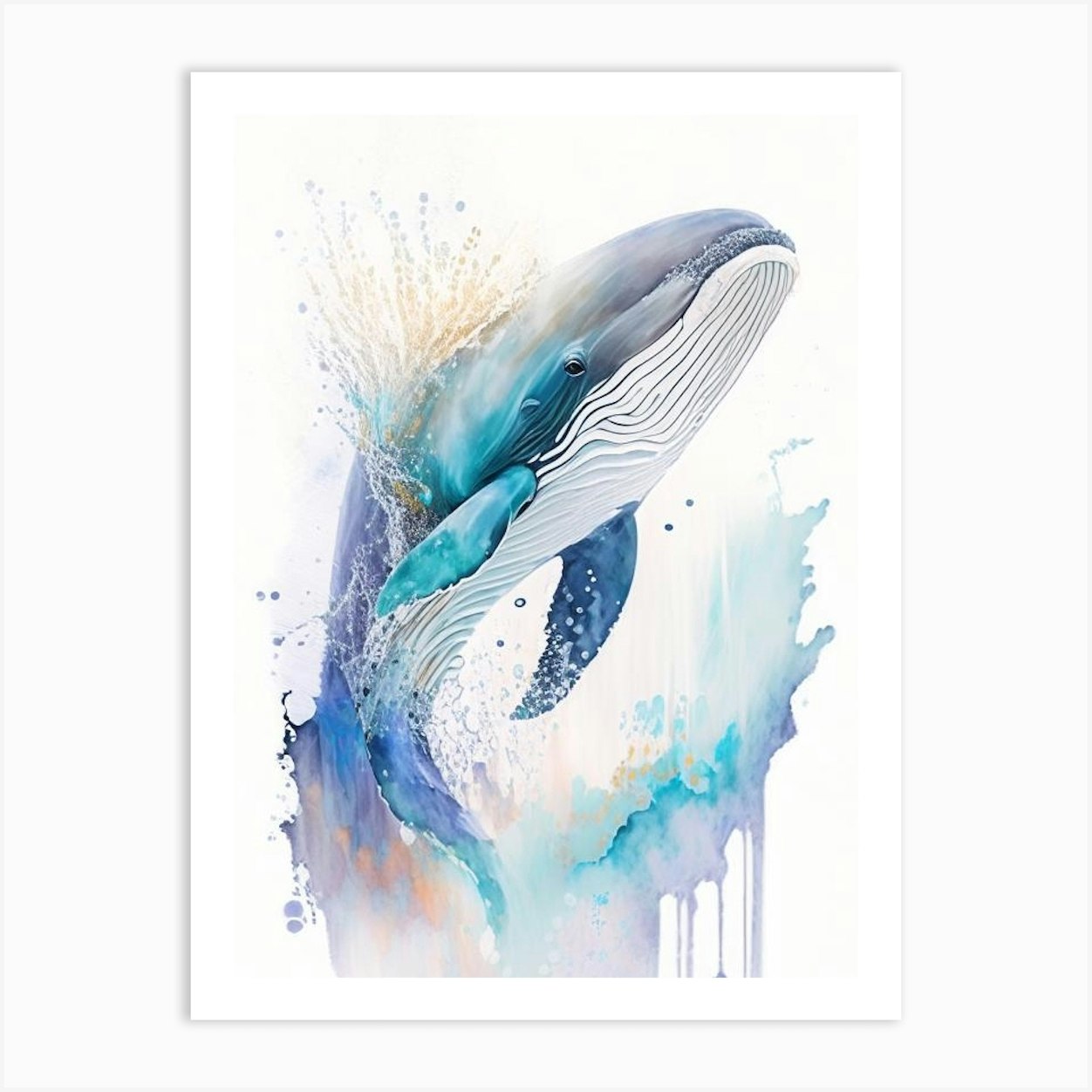 Southern Bottlenose Whale Storybook Watercolour (1) Art Print by The ...