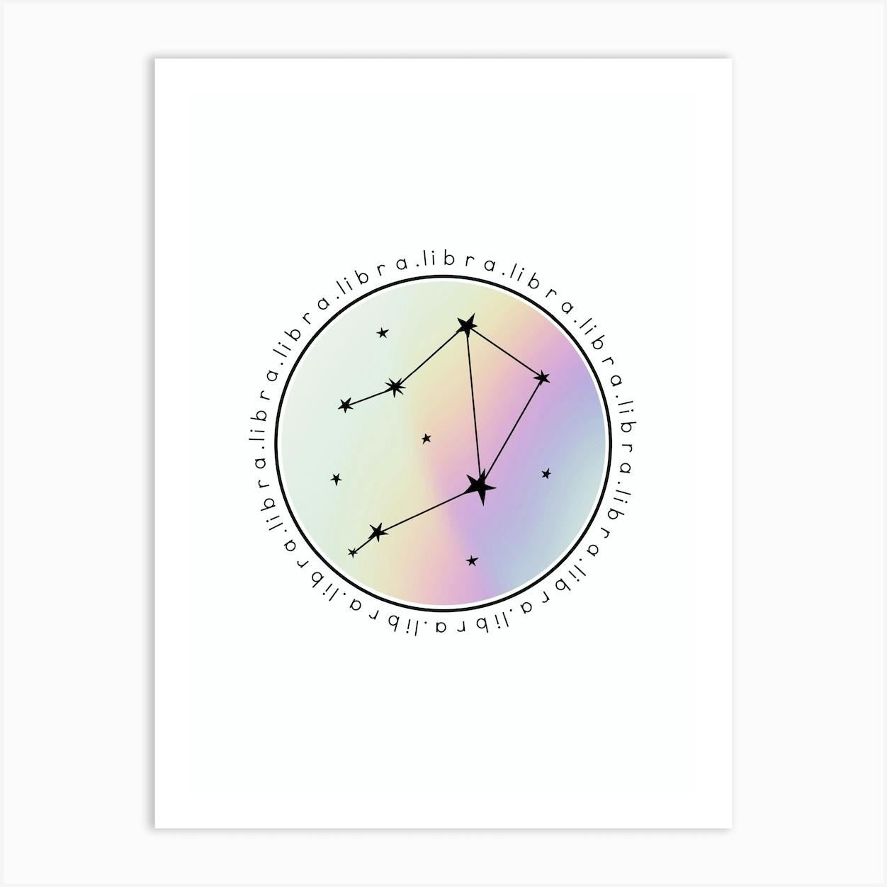 Libra Zodiac Star Chart Art Print