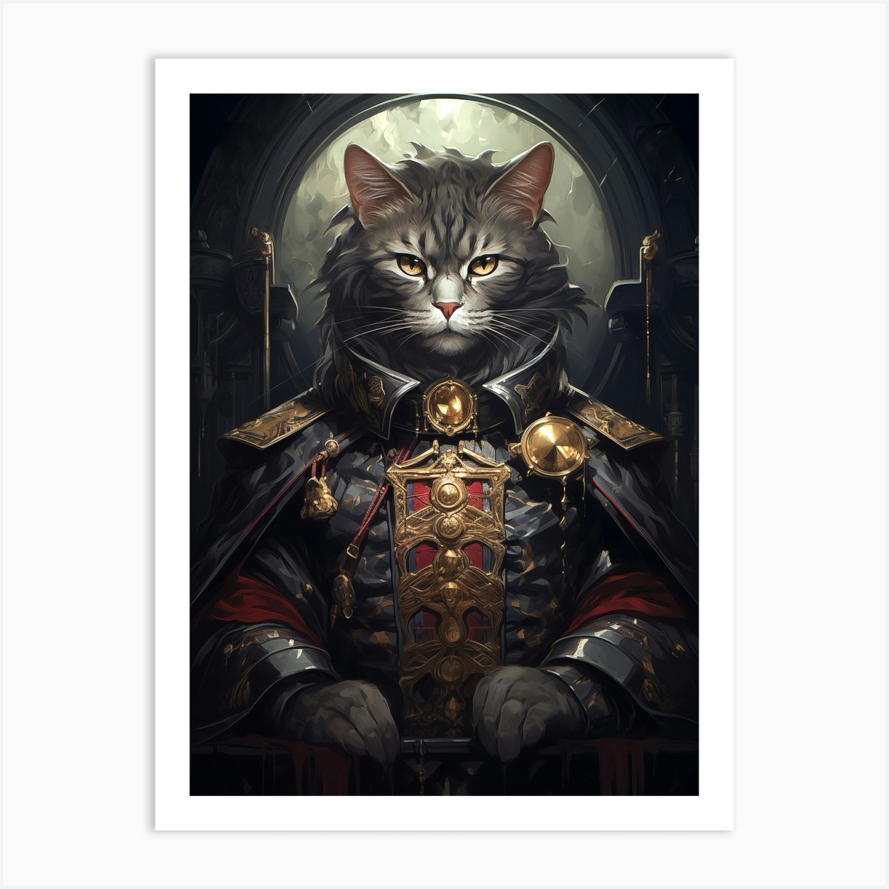 Cat In Armor Art Print by maebyfazar Fy