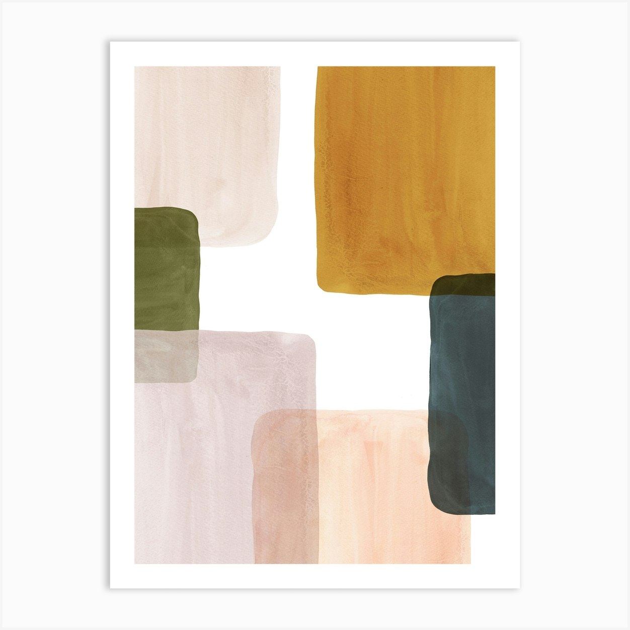 Abstract color blocks Art Print by Whale's Way Fy