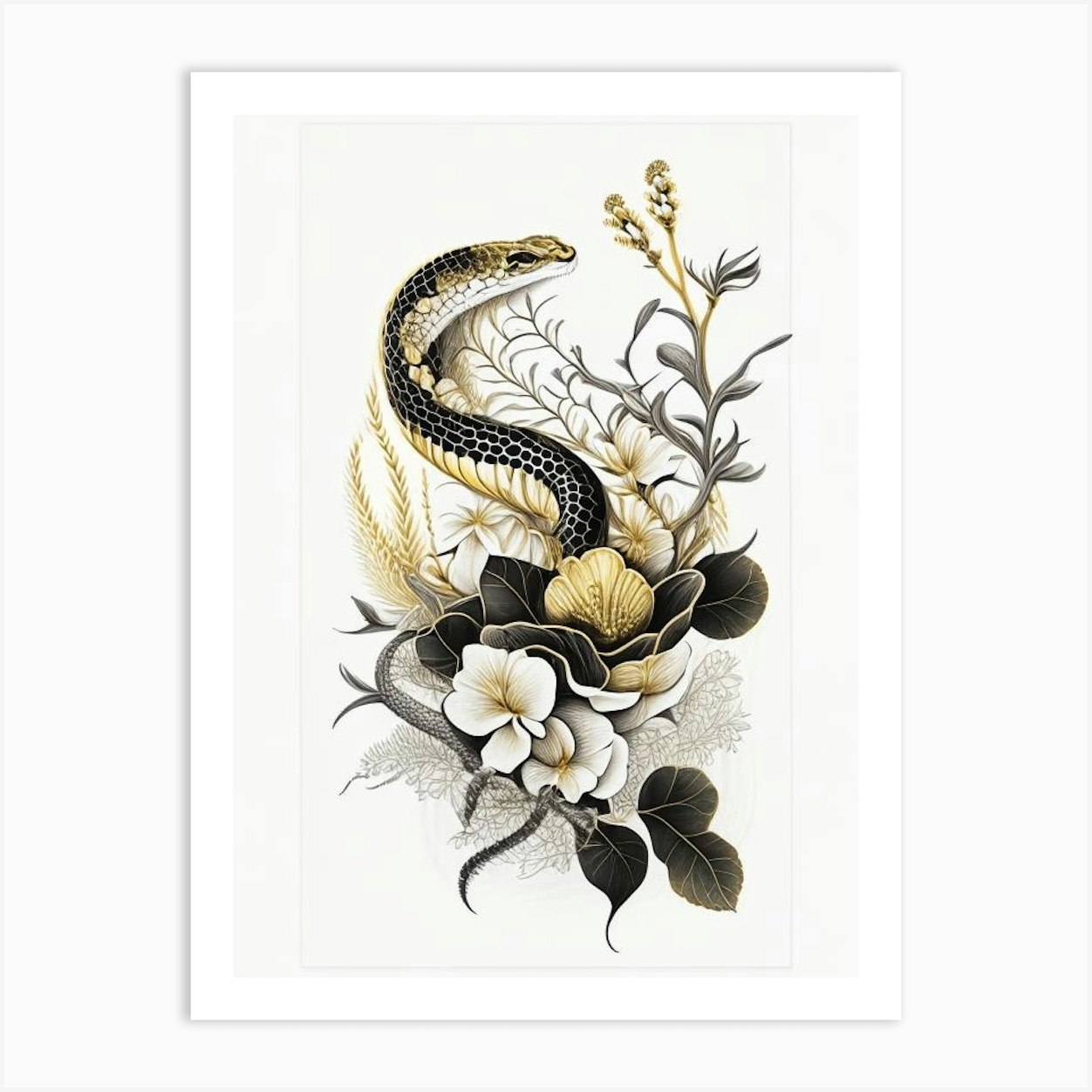 Hognose Snake Gold And Black Art Print by The Snake Pit - Fy