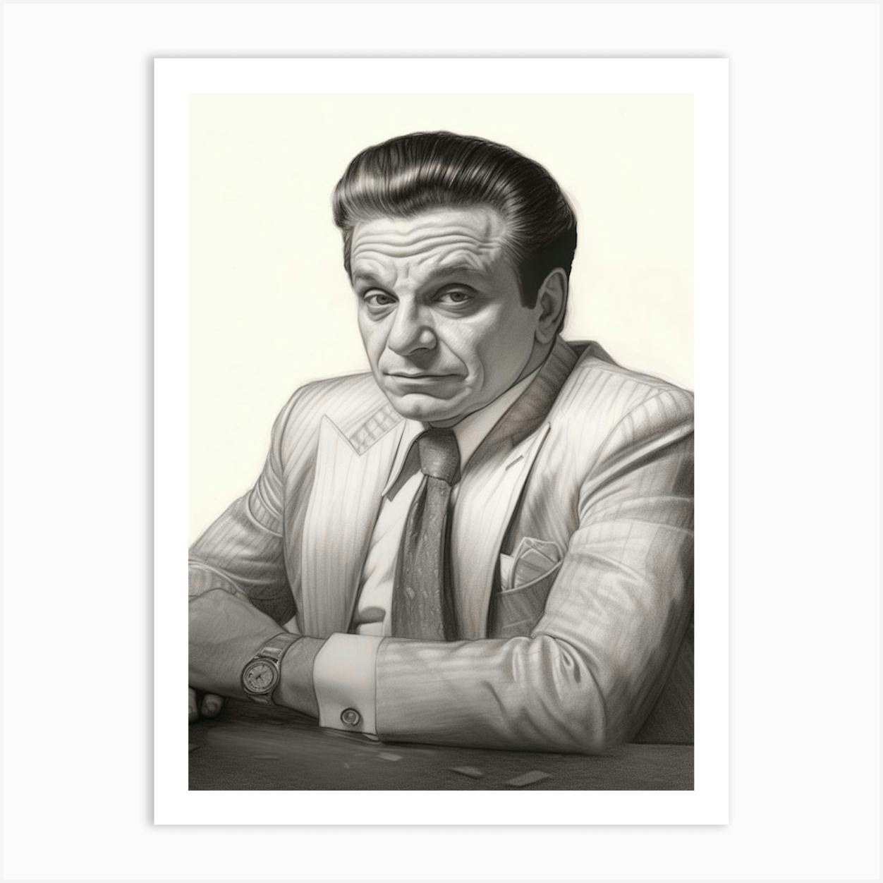 Gangster Art Tommy Devito Goodfellas B&W 3 Art Print By Print Cult - Fy