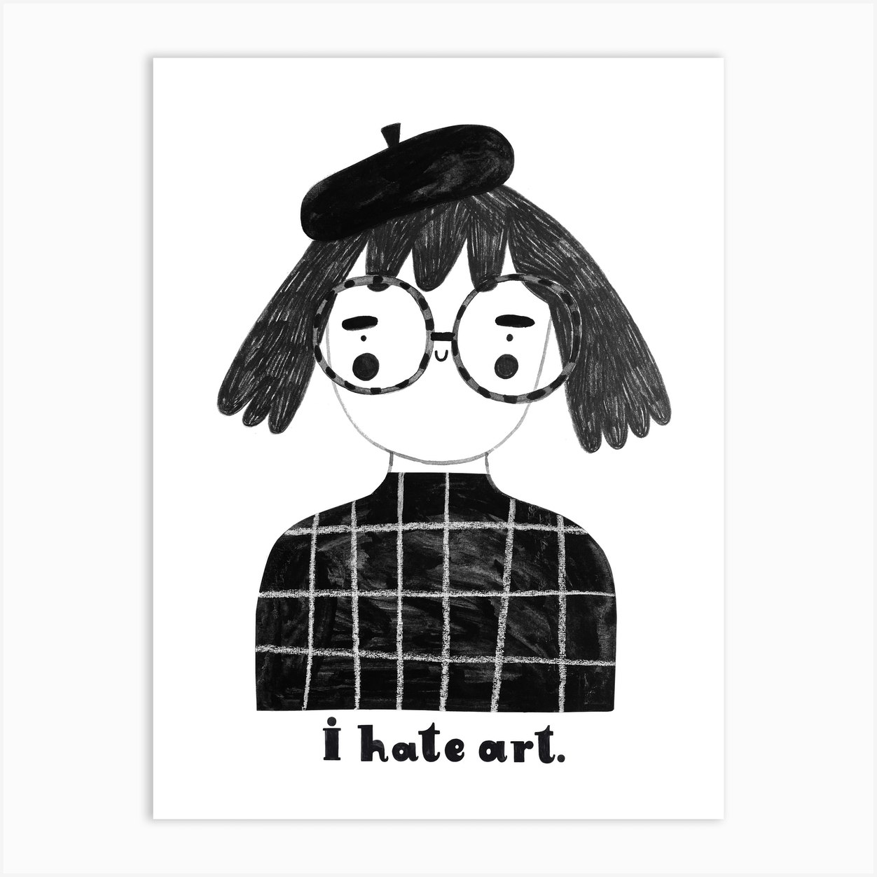 I Hate Art Art Print by Daria Solak Illustrations