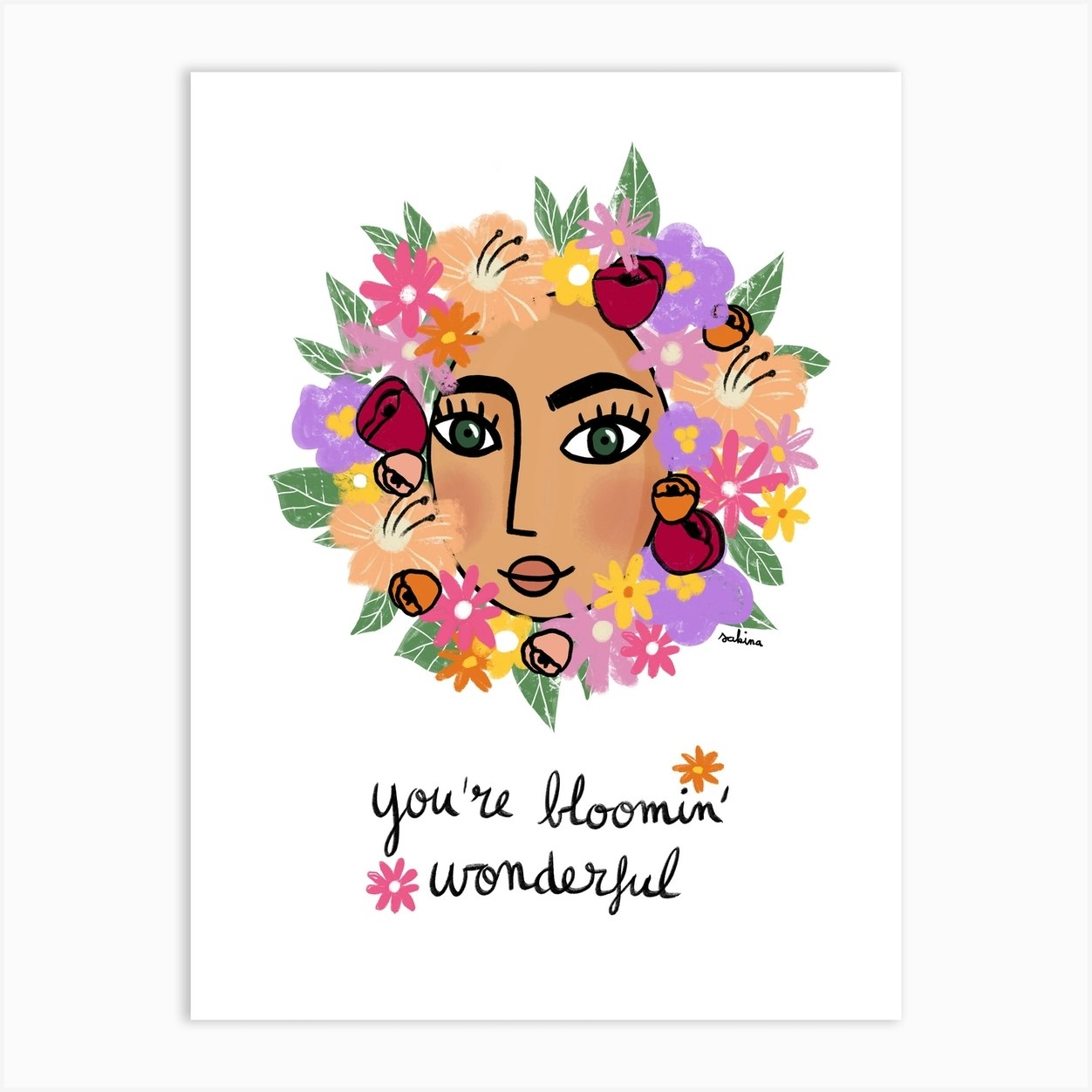 Blooming Face Art Print by Sakina Saidi Fy