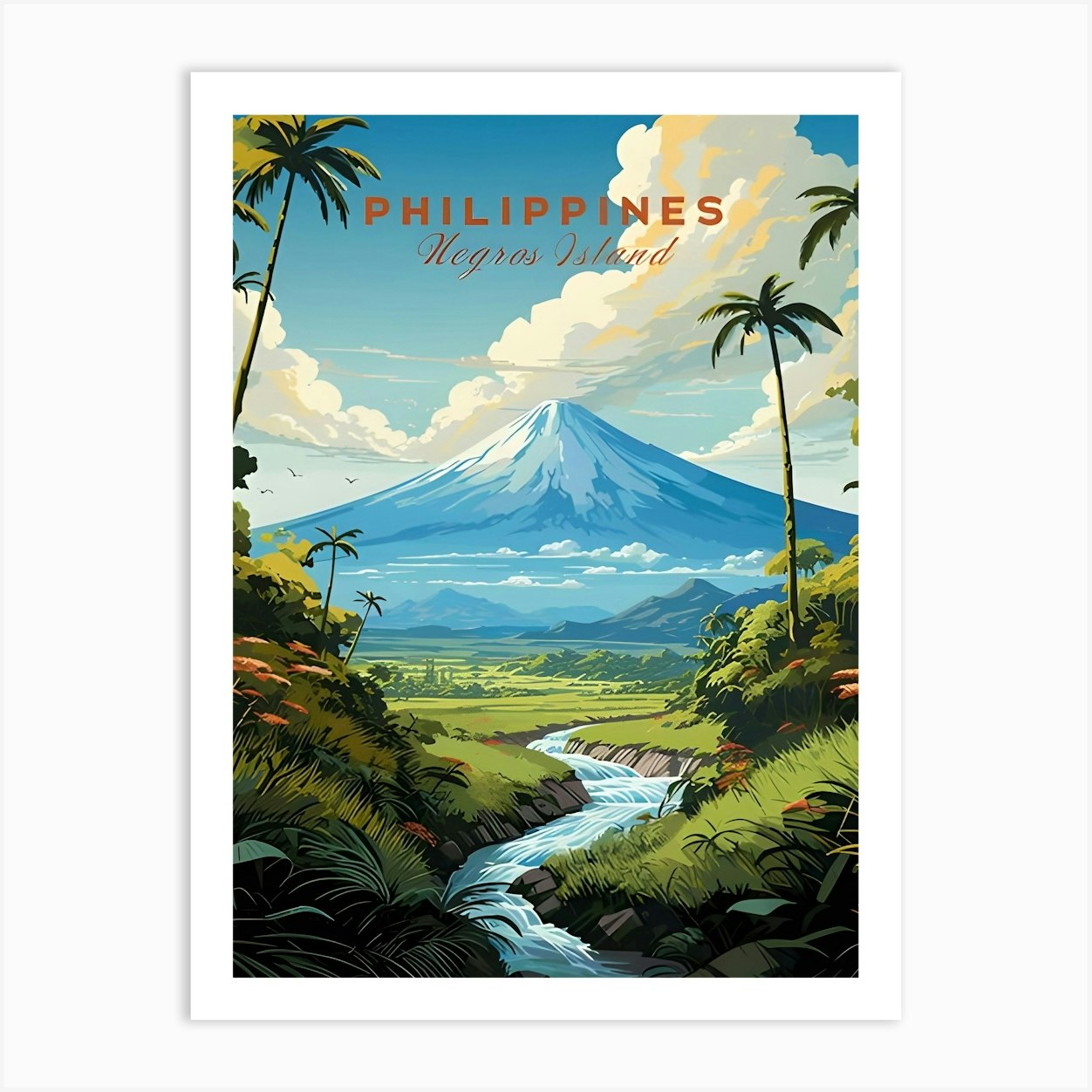 Negros Island Philippines Poster Travel Art Print by DoubleT - Fy