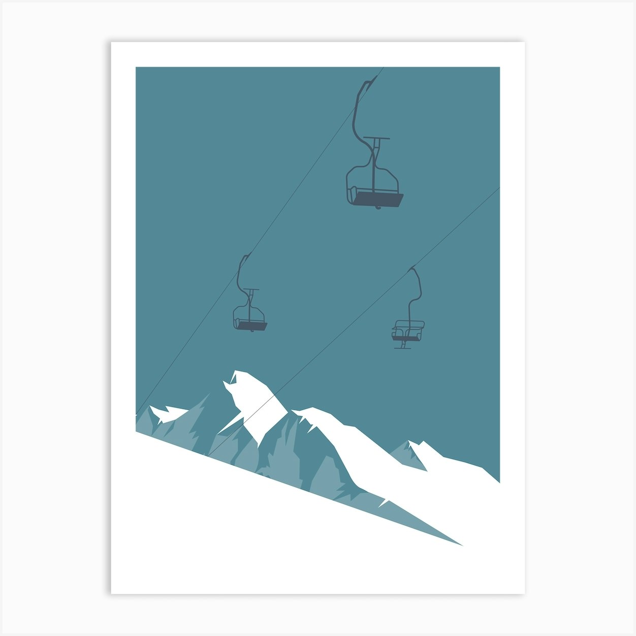 Ski chairlifts Art Print by Rocket Jack - Fy