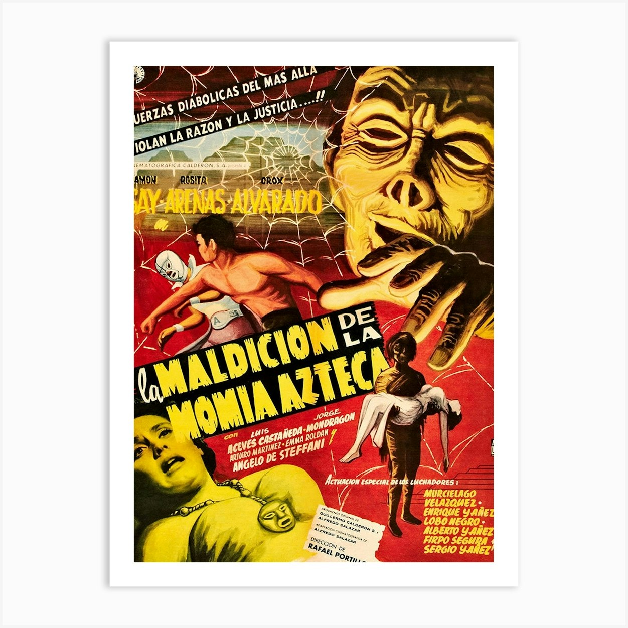 Curse Of The Aztec Mummy 1957 Mexican Movie Poster Art Print By Vintage Spirit Fy 