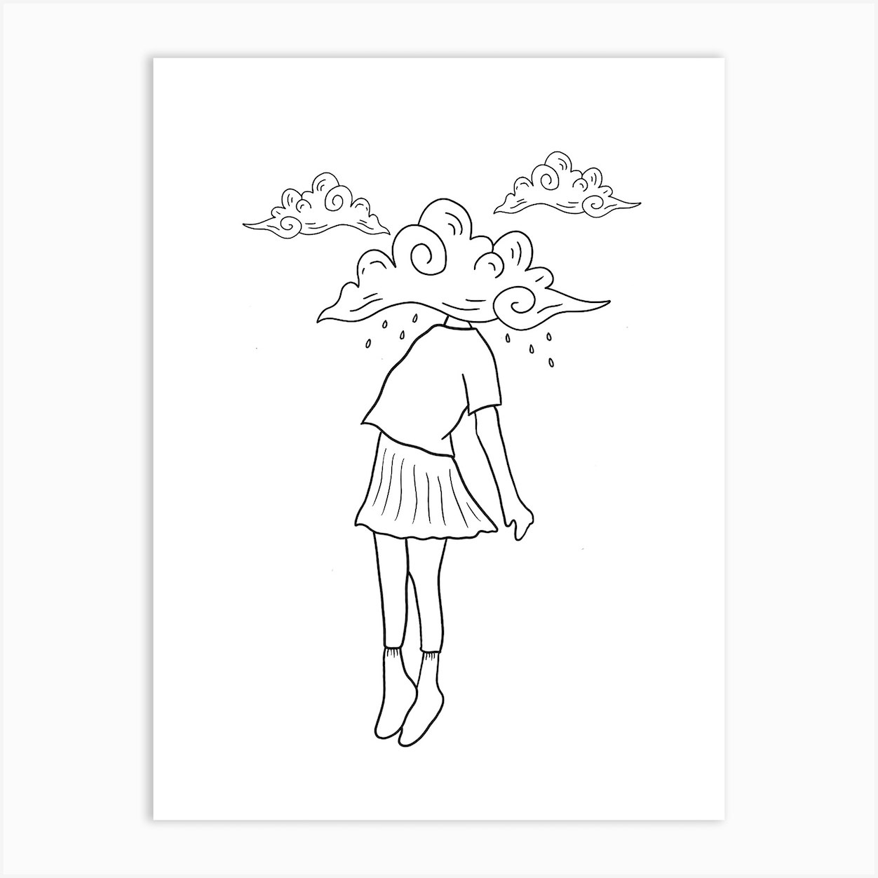 Head In The Clouds Art Print by JDuke Illustrations Fy
