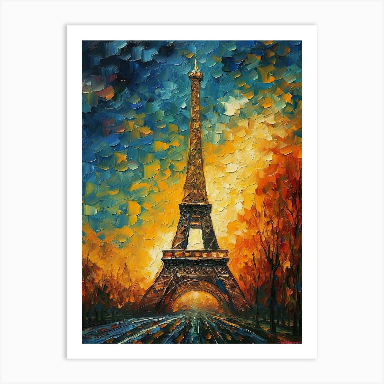 Eiffel Tower Paris France Vincent Van Gogh Style 1 Art Print by Fusion ...