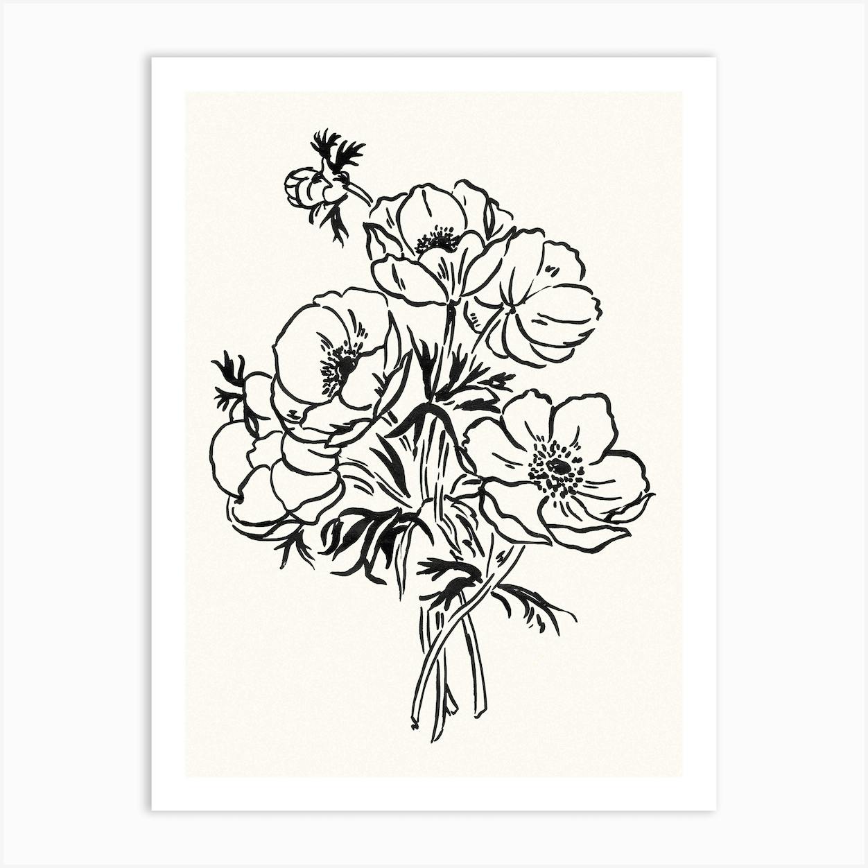 Black flower print best sale