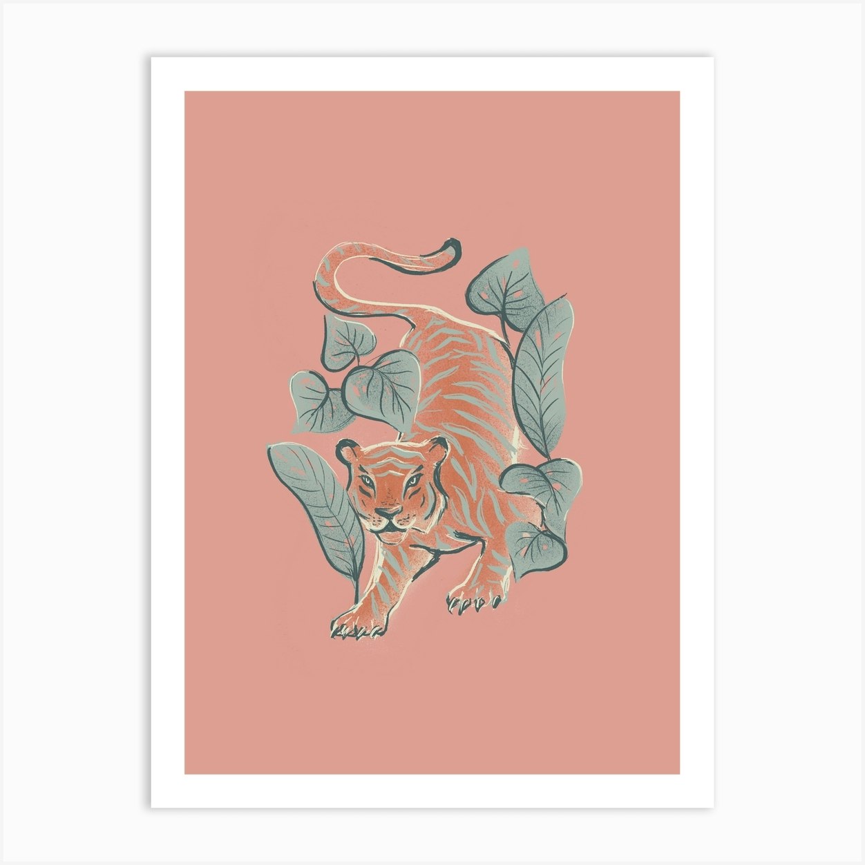 Tiger Jungle Art Print by Flattering Design - Fy