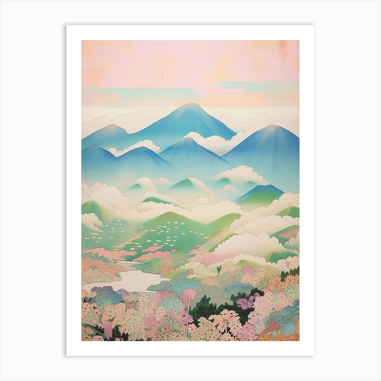 Mount Hakusan In Ishikawa Gifu Fukui, Japanese Landscape 2 Art Print by ...