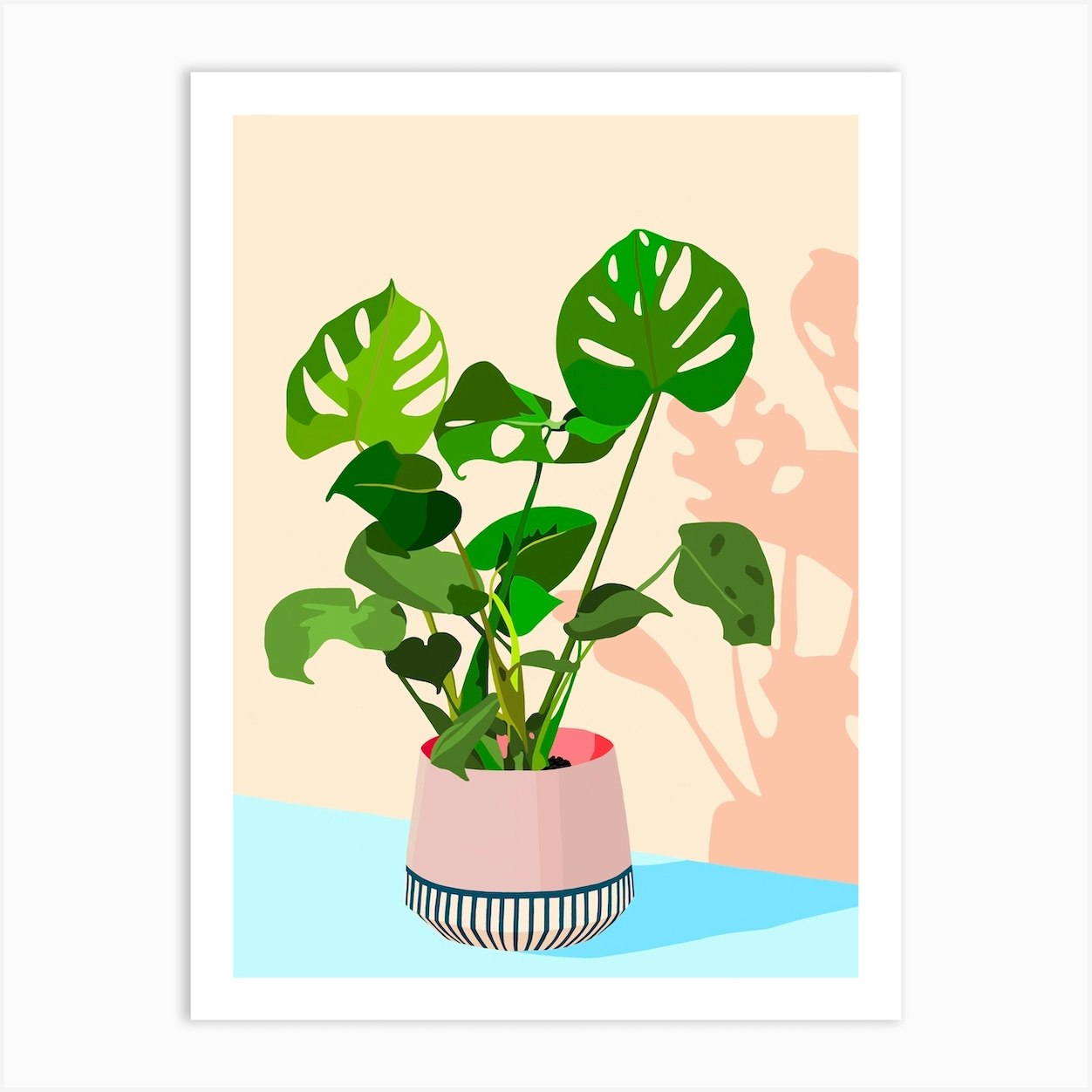 Boho Monstera - Monstera Plant Art Print by Schumoore - Fy