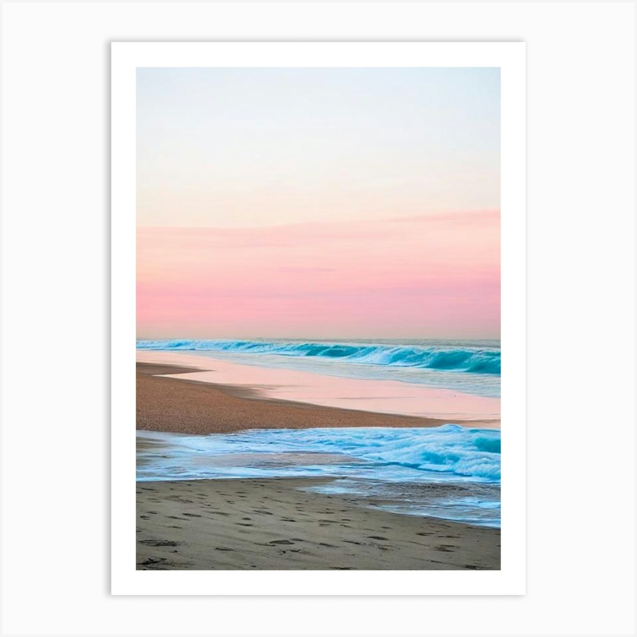 Shanklin Beach, Isle Of Wight Pink Photography Art Print by Sand & Surf ...