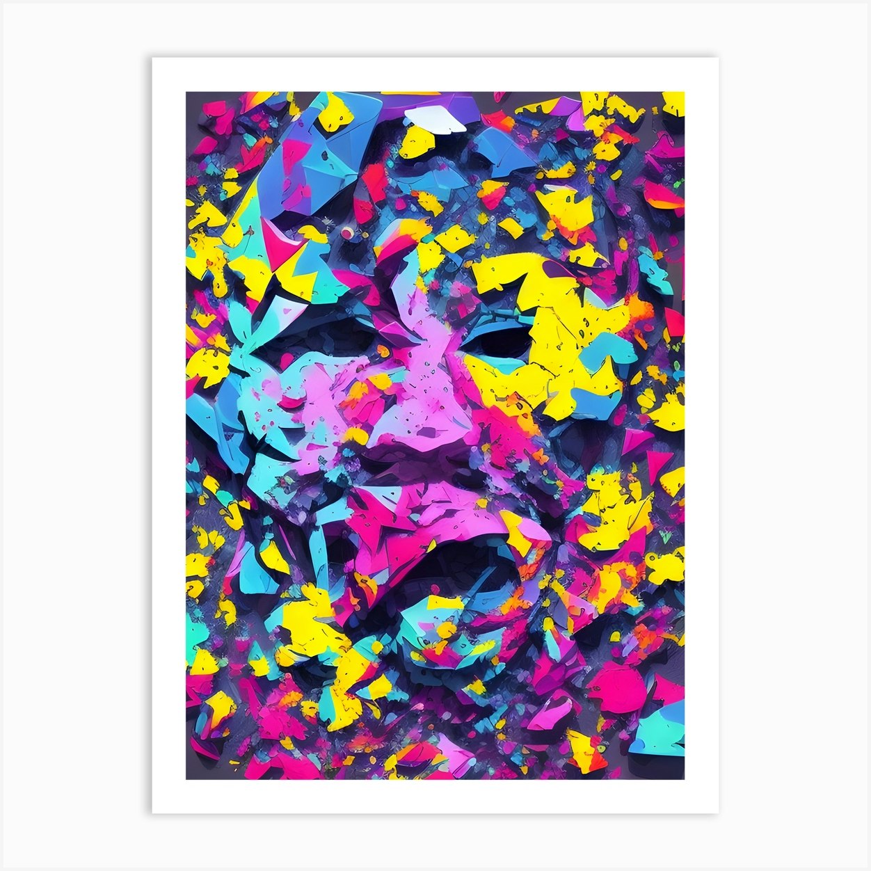 Abstract Face Art Print by Artistic Master Fy