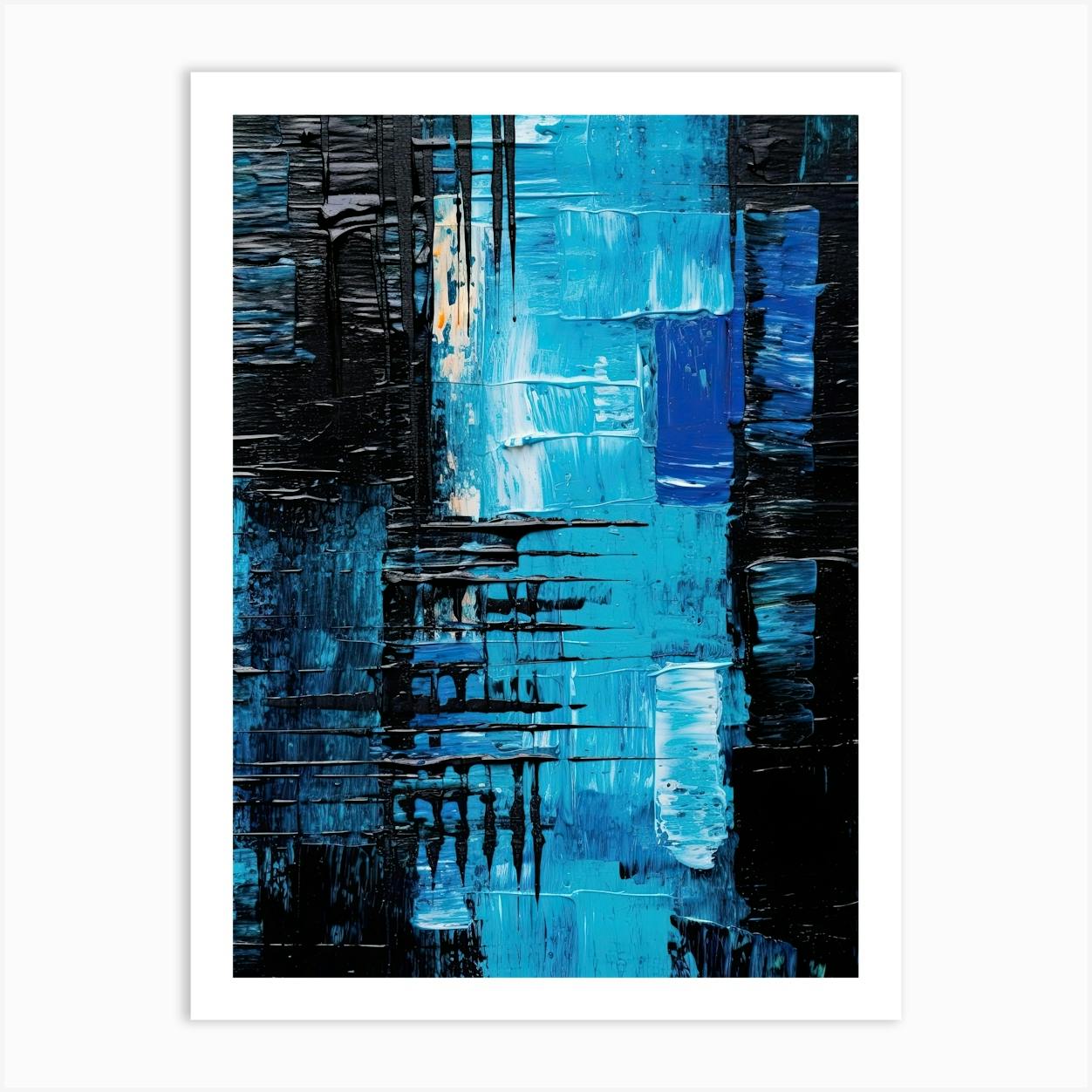 Abstract Texture Fine Art Blue Painting outlets Print