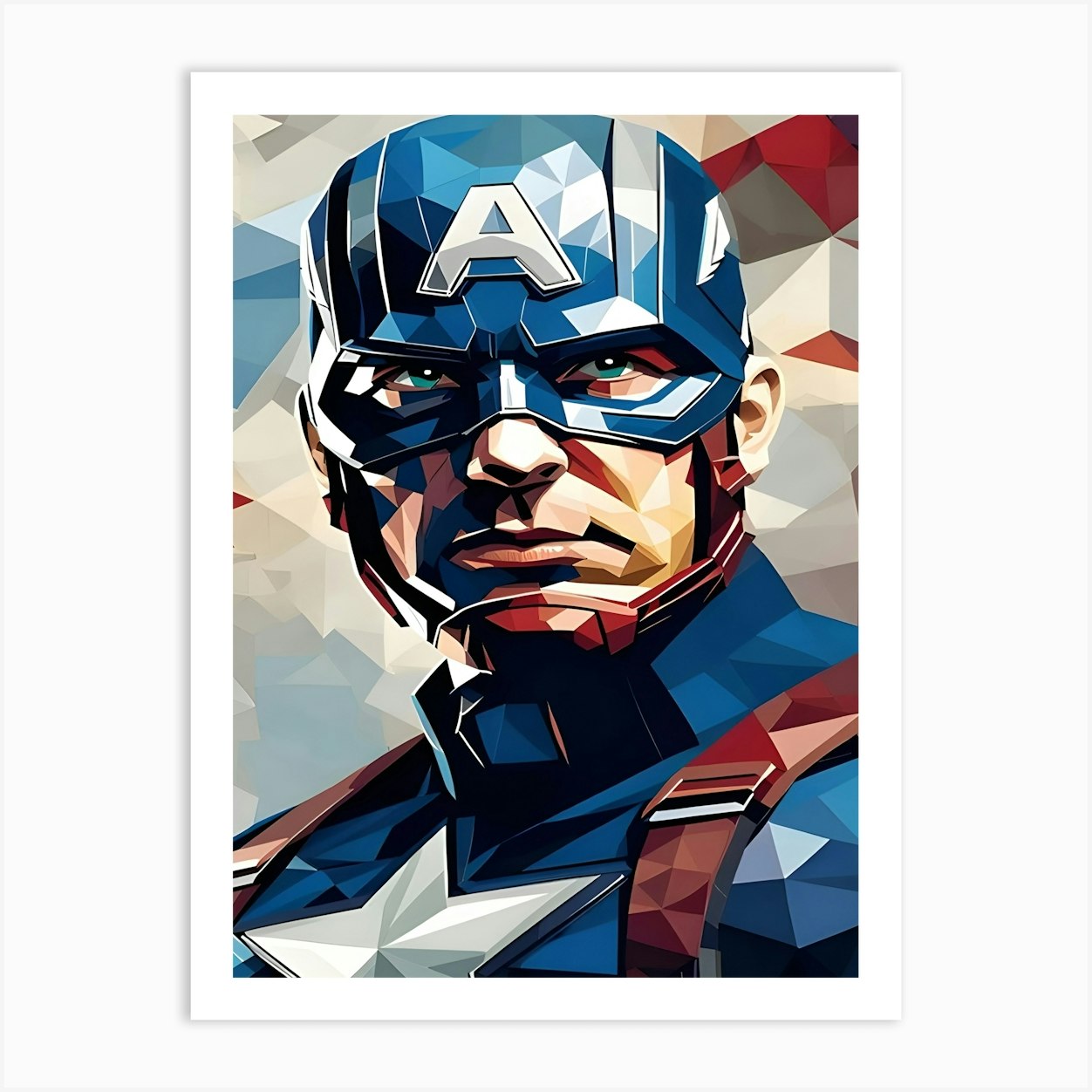 Heroic Captain America Art Print by KunStudio - Fy