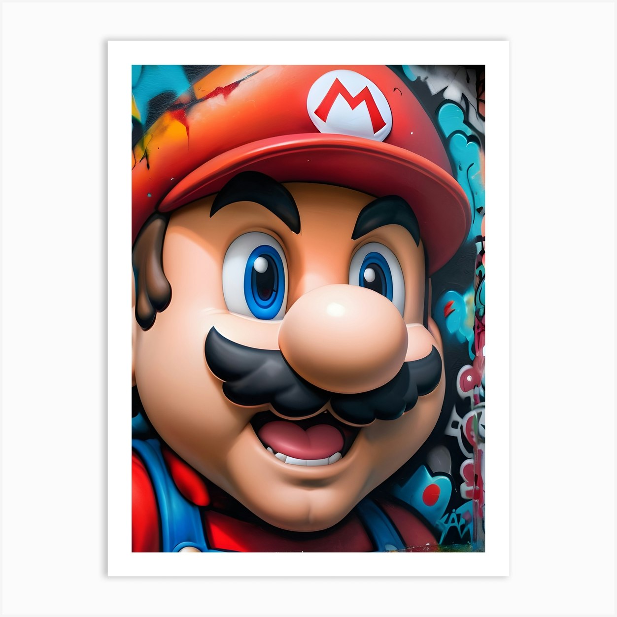 Mario Bros Graffiti Wall Art Poster 6 Art Print by The Art Of Pat Fy