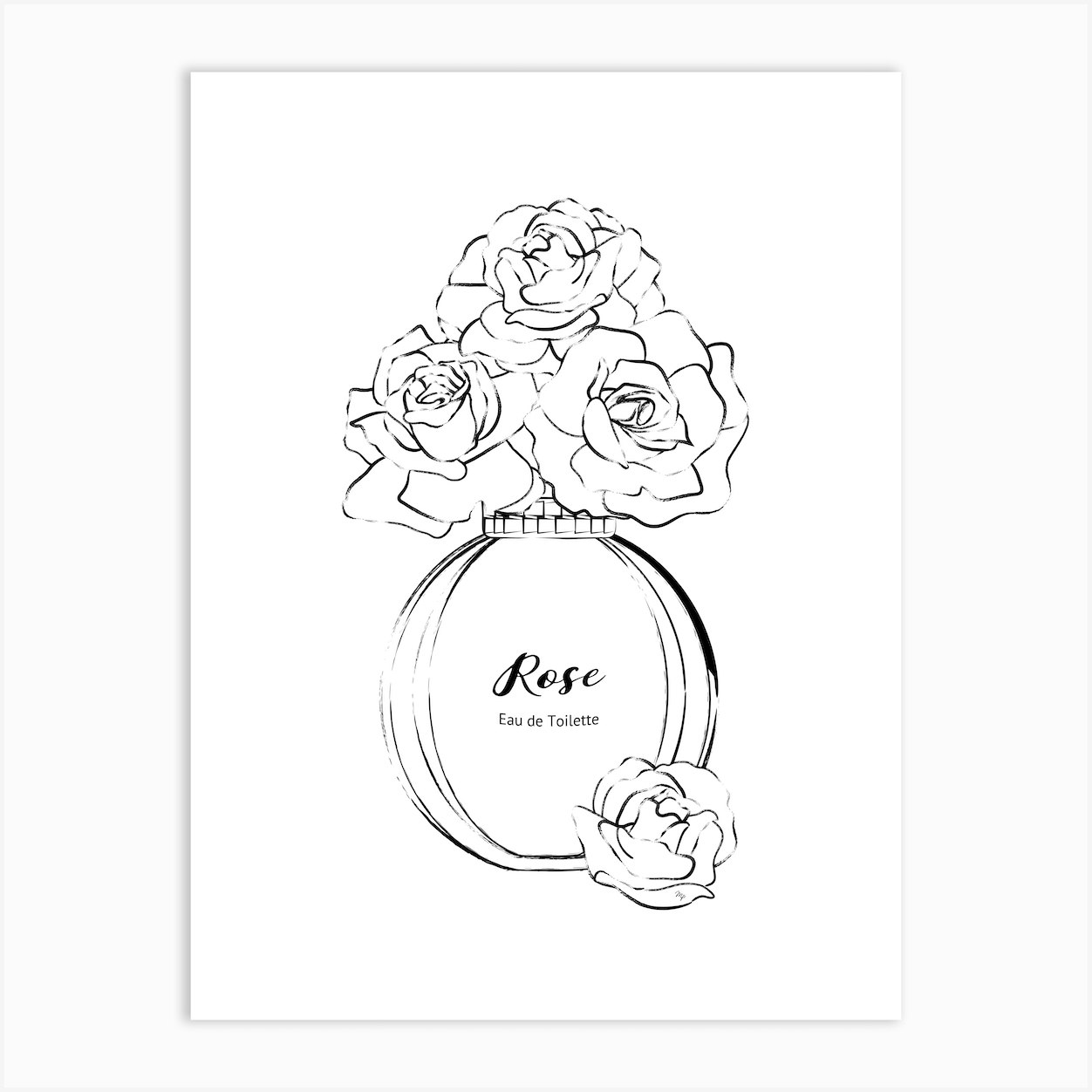 Rose Perfume illustration Art Print by Martina Fy