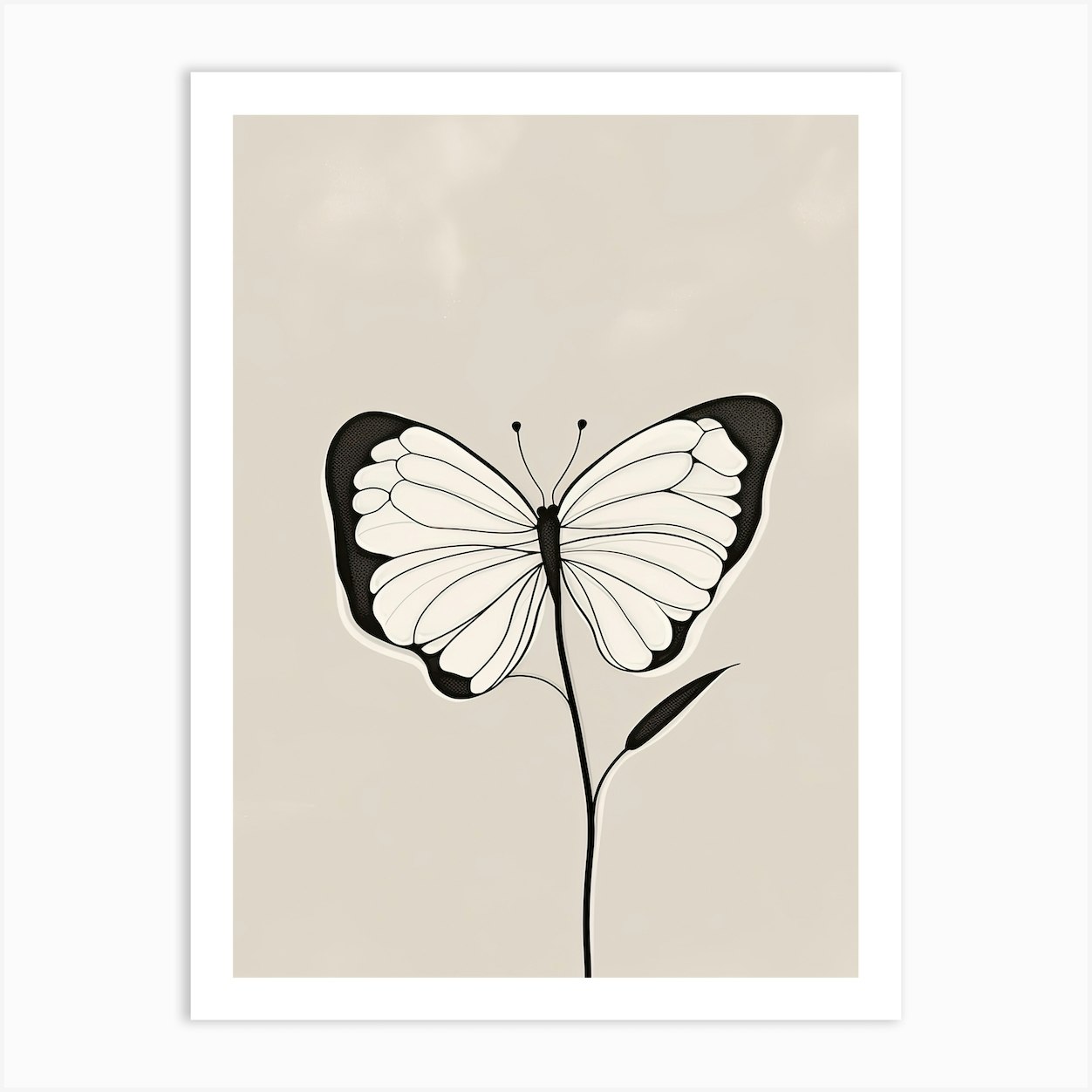 Butterfly Line Art Abstract 4 Art Print by Fusion Designs - Fy