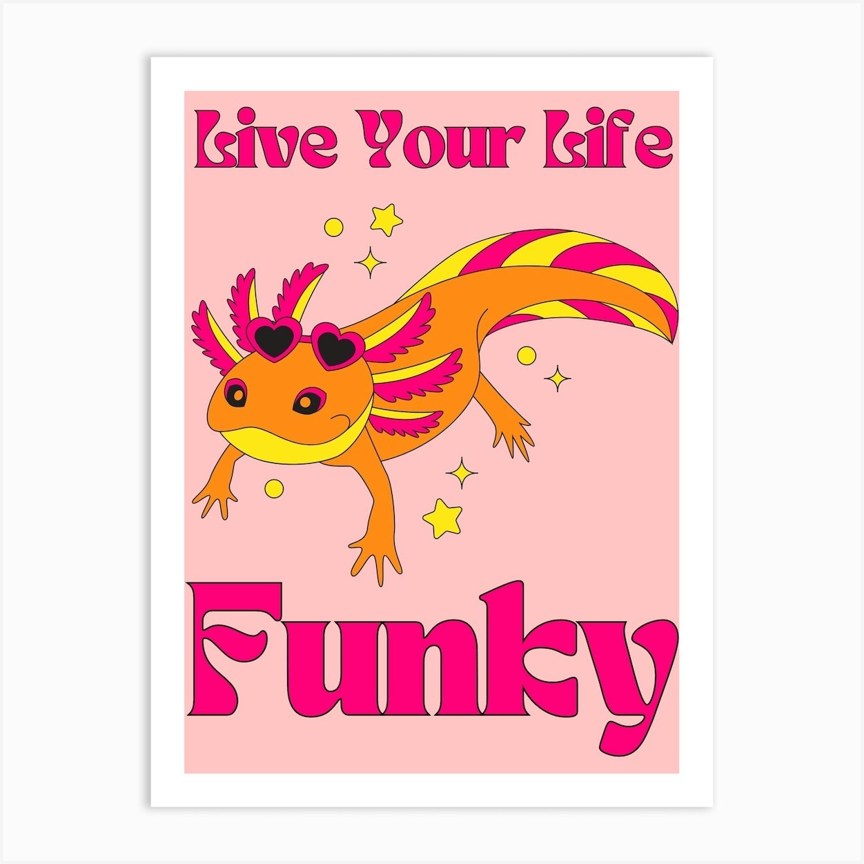 Funky Lizard Art Print by SallyBeeYorkshire - Fy