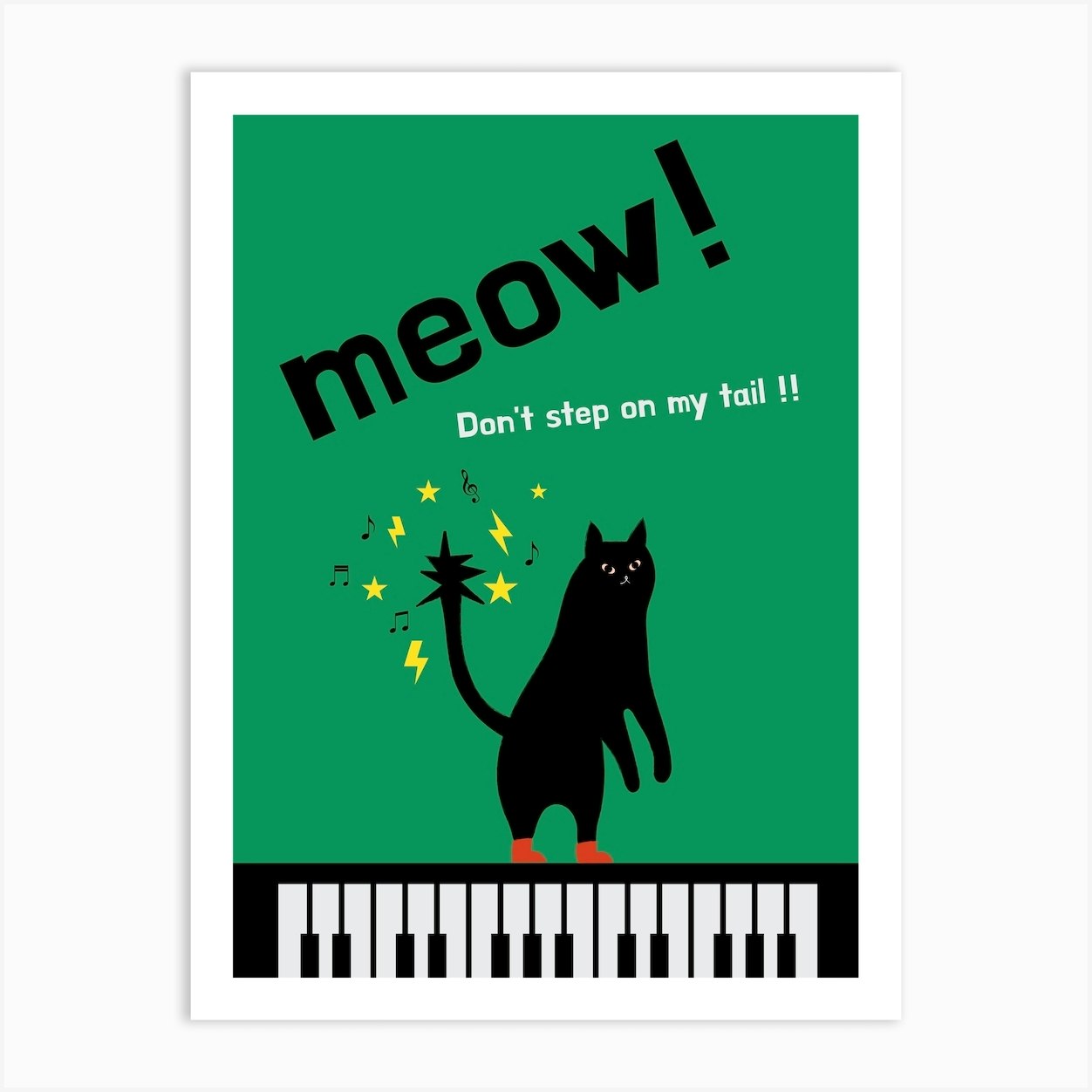 meow! Dancing Cat Art Print by natural neutral Fy