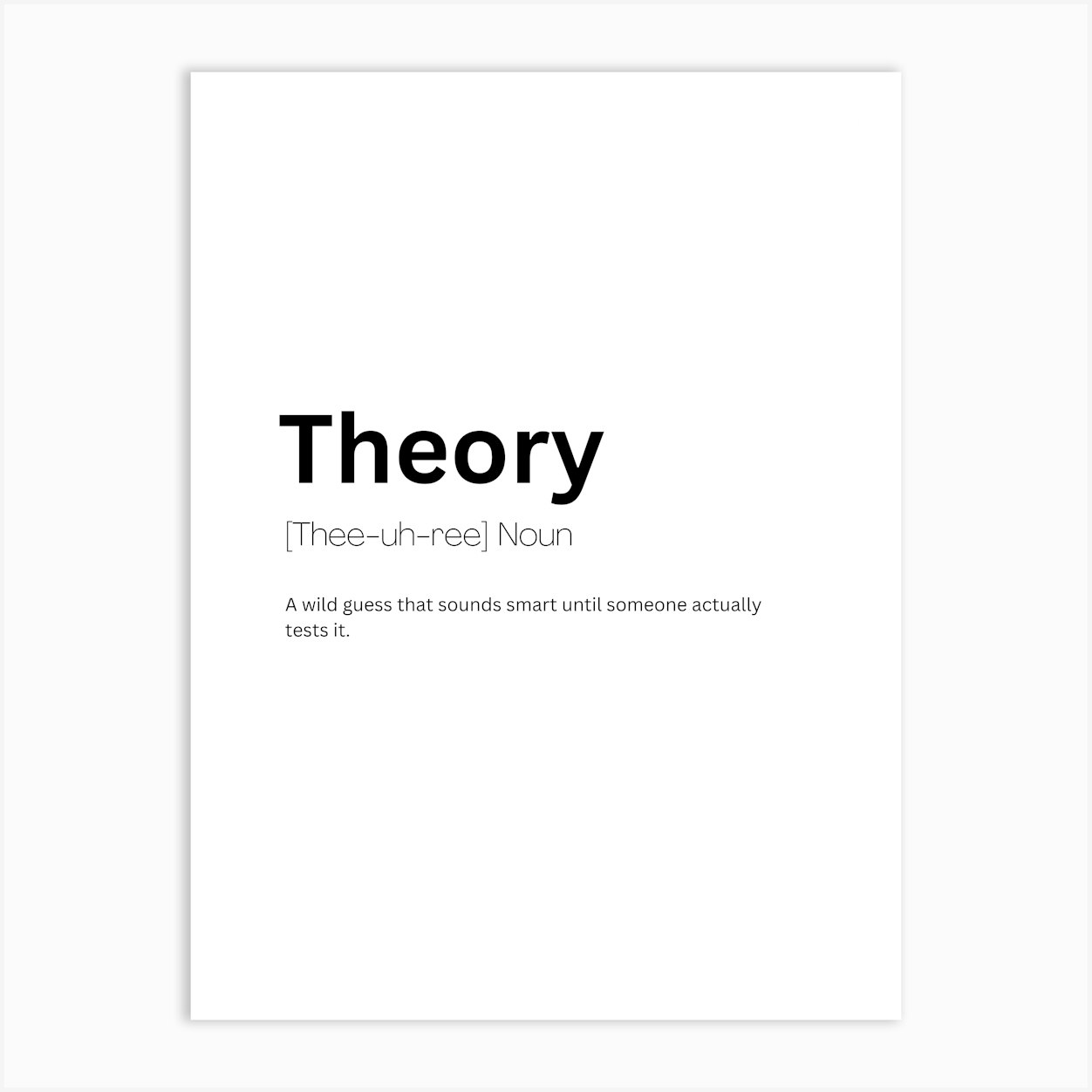Theory Definition Meaning Art Print by Kaigozen - Fy
