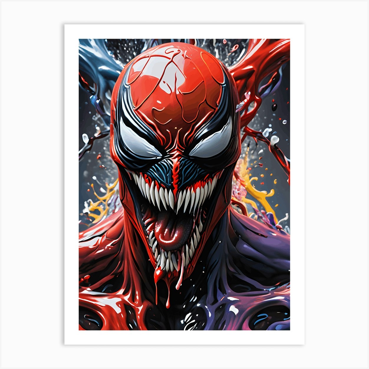 Superhero Venom Carnage Ink Portrait Painting Movie Fan Art Poster 6