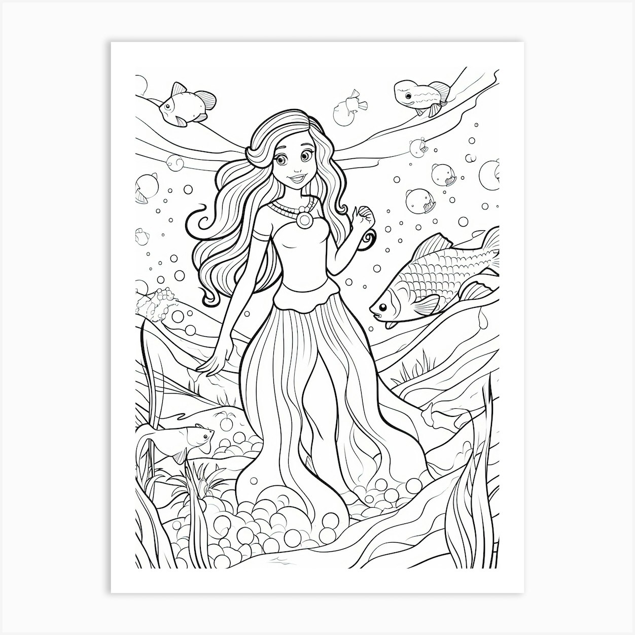The Ocean S Surface (The Little Mermaid) Fantasy Inspired Line Art 3