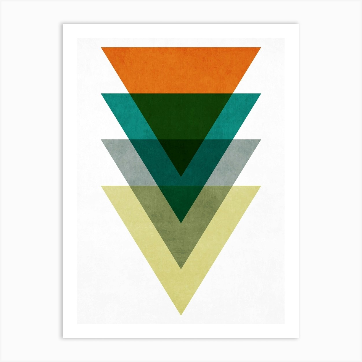 Triangles Art Print by HAMJAM Fy