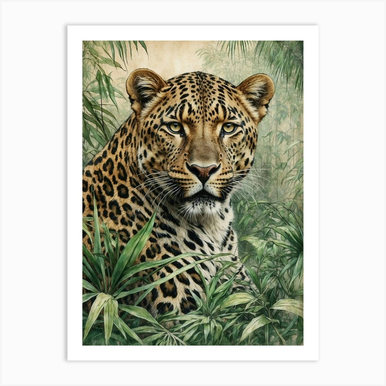 Leopard in the deals Jungle | Stretched Canvas Print, Jungle Art for Kids or Adults