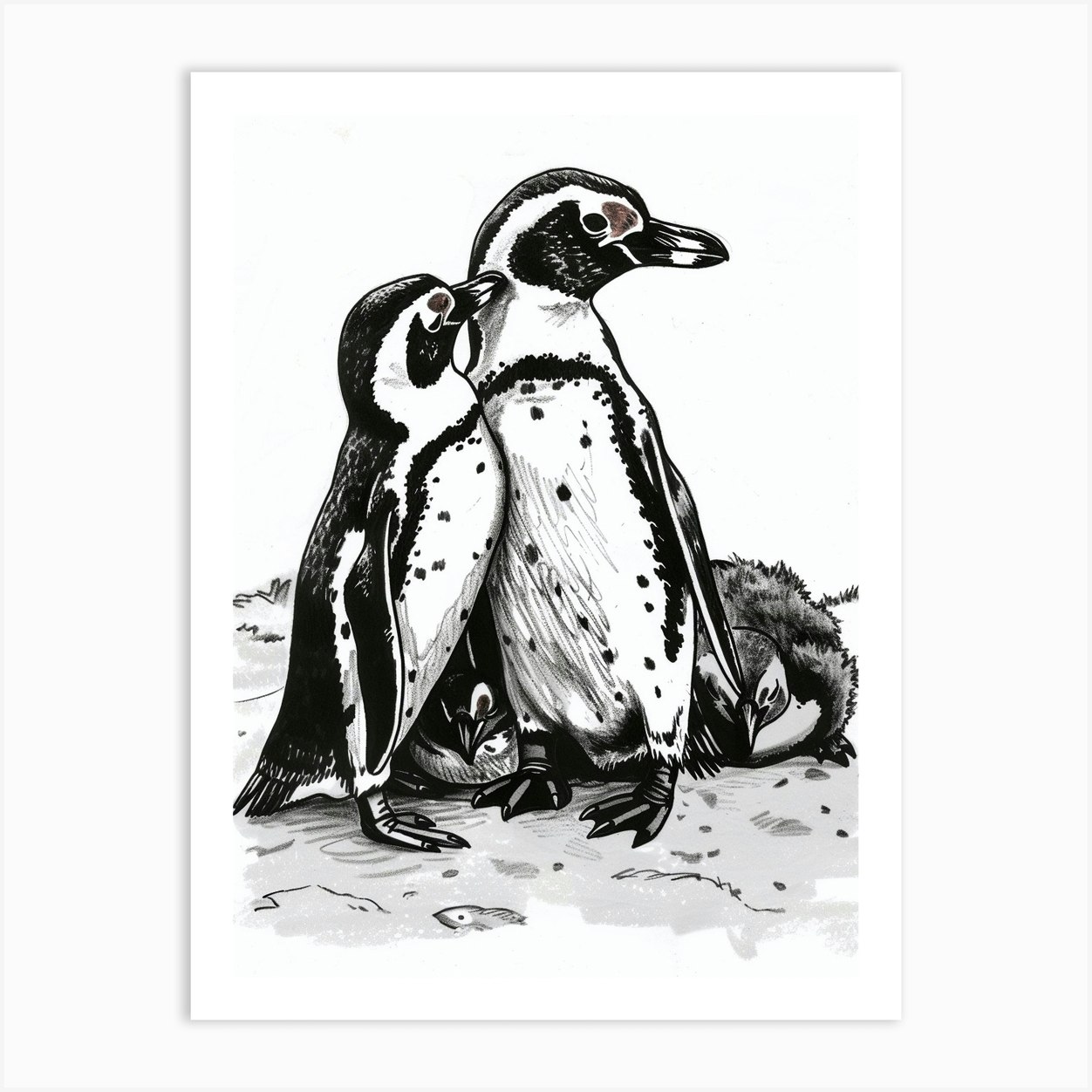 African Penguin Huddling For Warmth 3 Art Print by Energy of the Sea - Fy