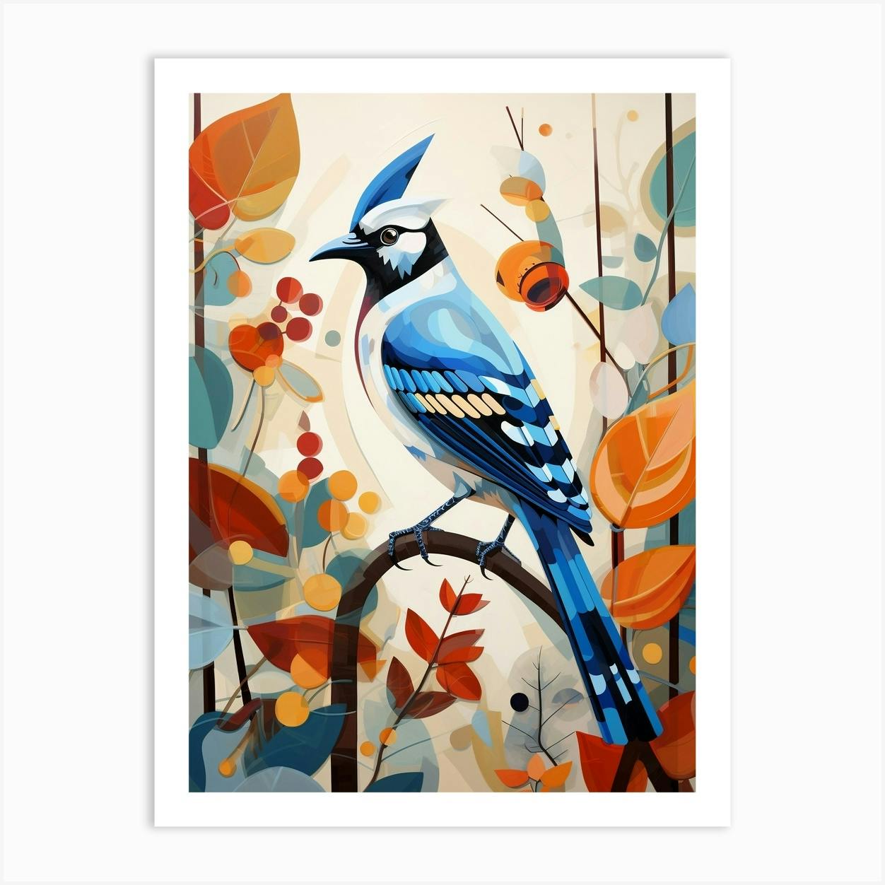 Blue Jay Art Print, Blue Jay Wall store Art, Cardinal and Blue Jay, Cardinal Painting, Cardinal Wall Decor, set of 2 Birds