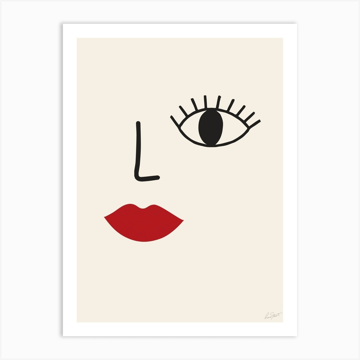 Abstract Face Art Print by Eleanor Stuart Fy