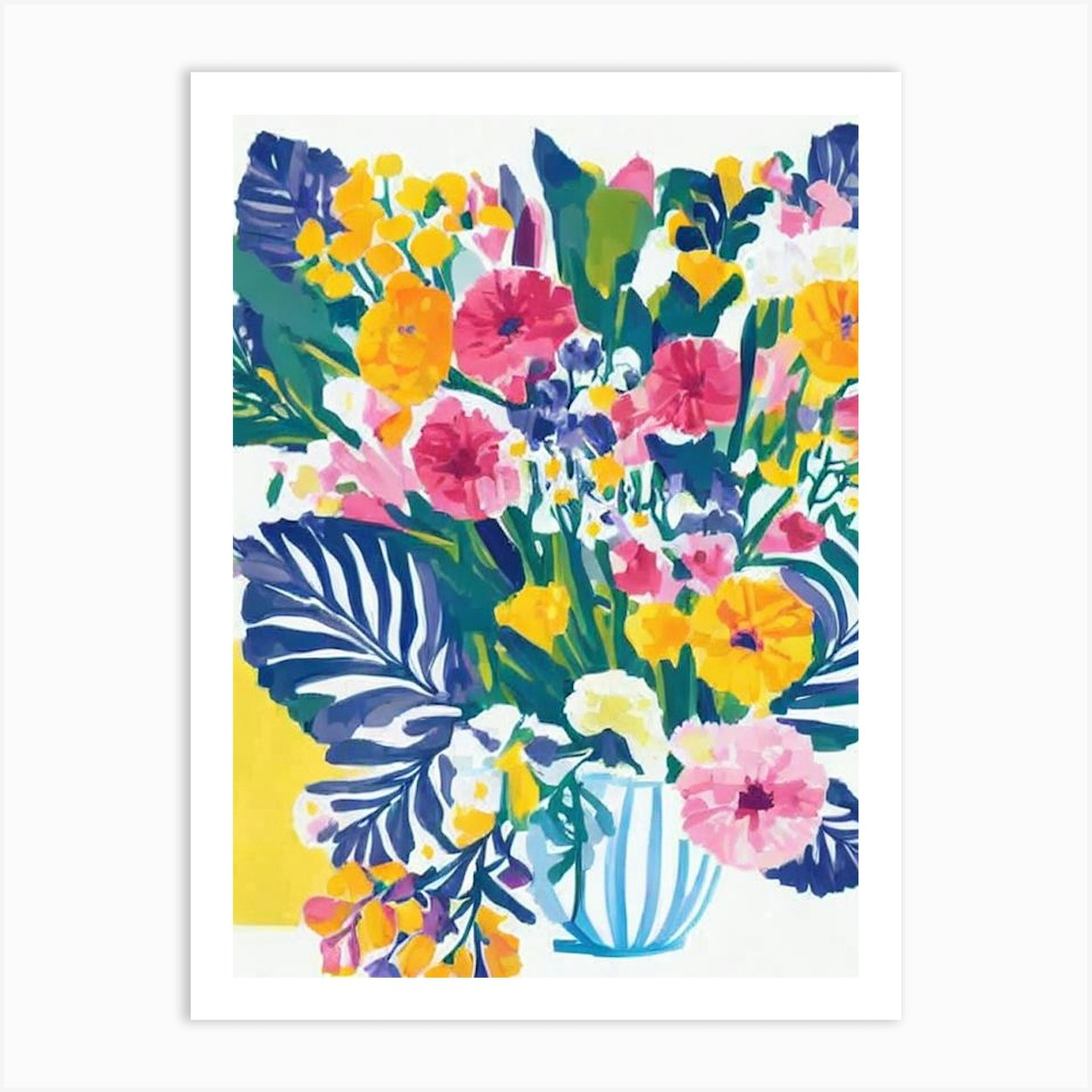 Marigold Modern Colourful Art Print by The Artsy Florist Fy