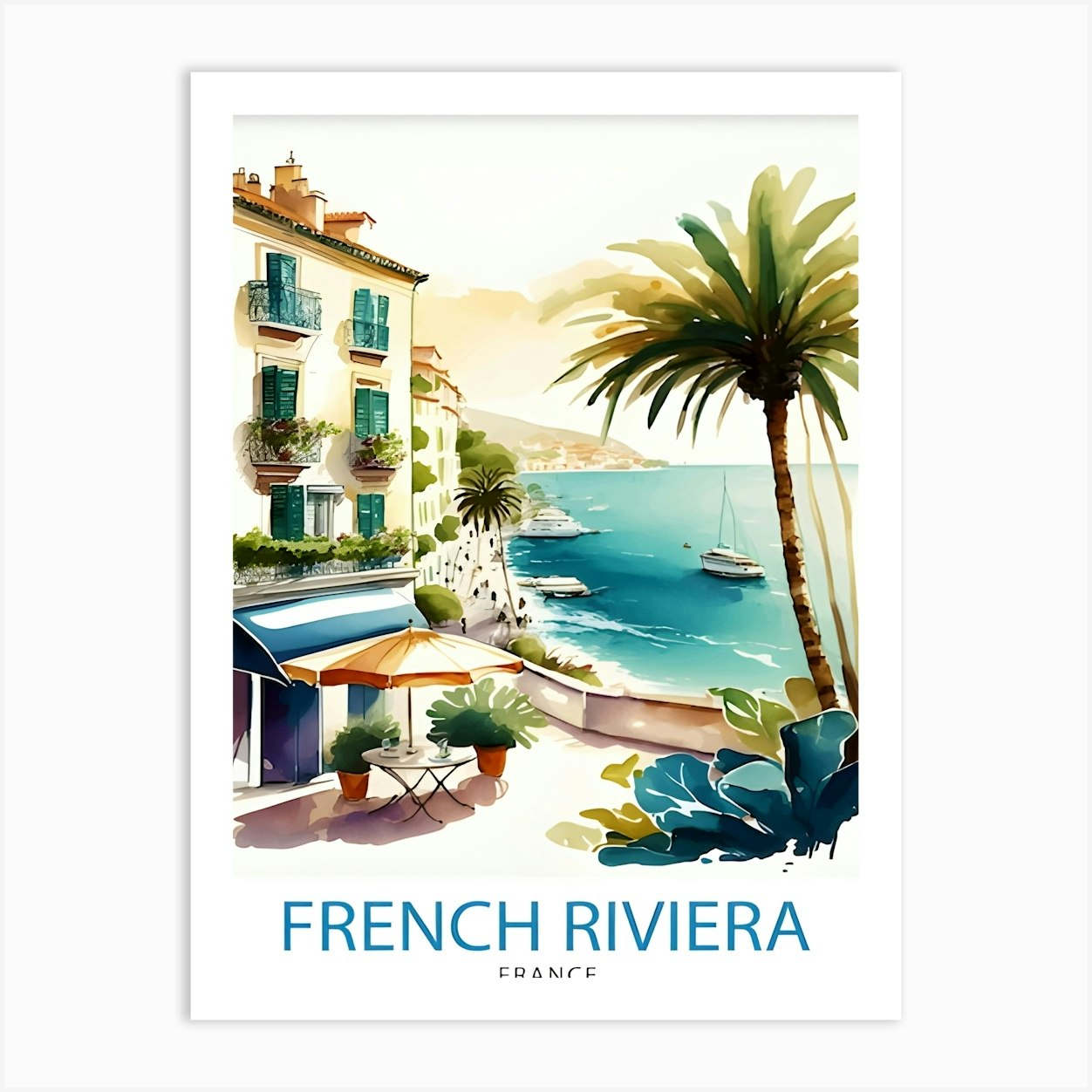 French Riviera Travel Poster 4 Art Print By Doublet Fy