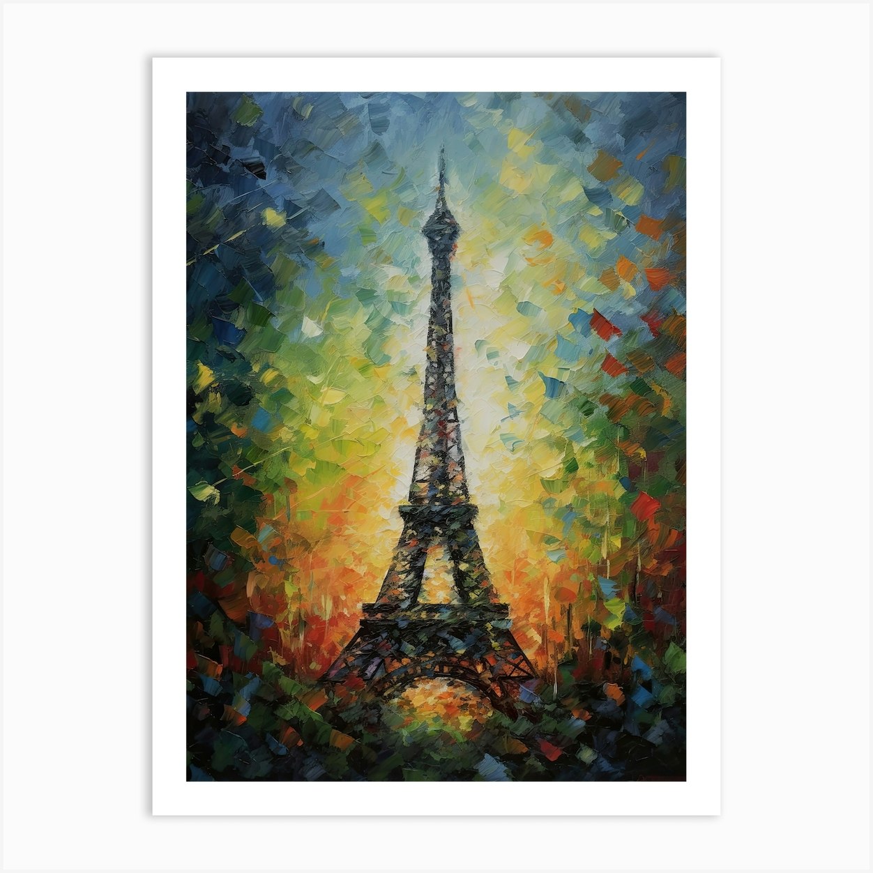 Eiffel Tower Paris France Monet Style 17 Art Print by Fusion Designs - Fy