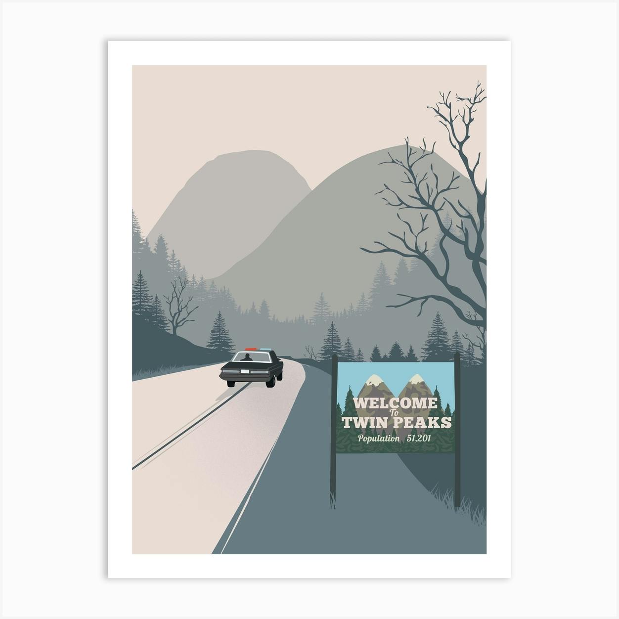 Welcome To Twin Peaks Art Print by 2ToastDesign Fy