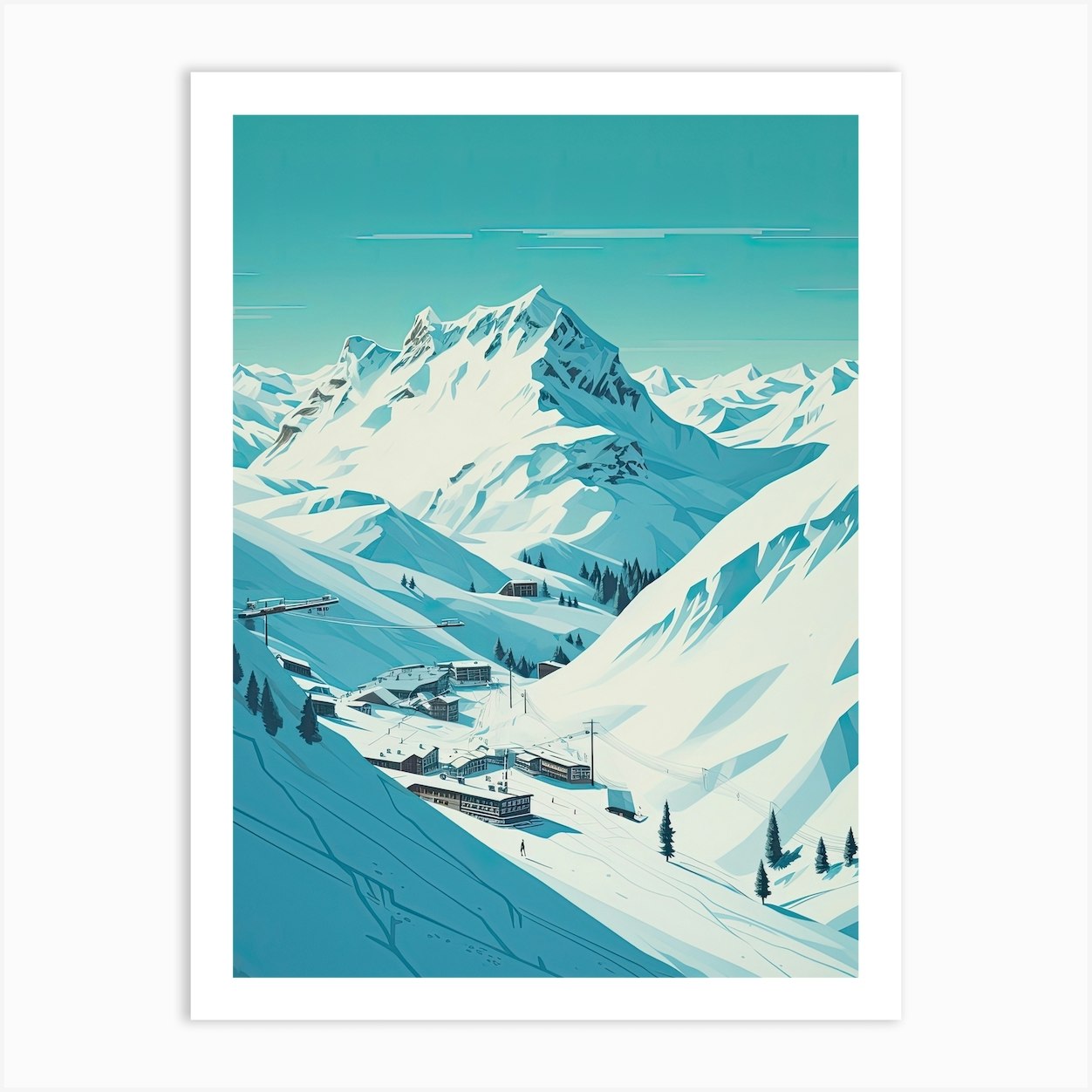 Lech Zurs Am Arlberg Austria, Ski Resort Illustration 1 Simple Style ...