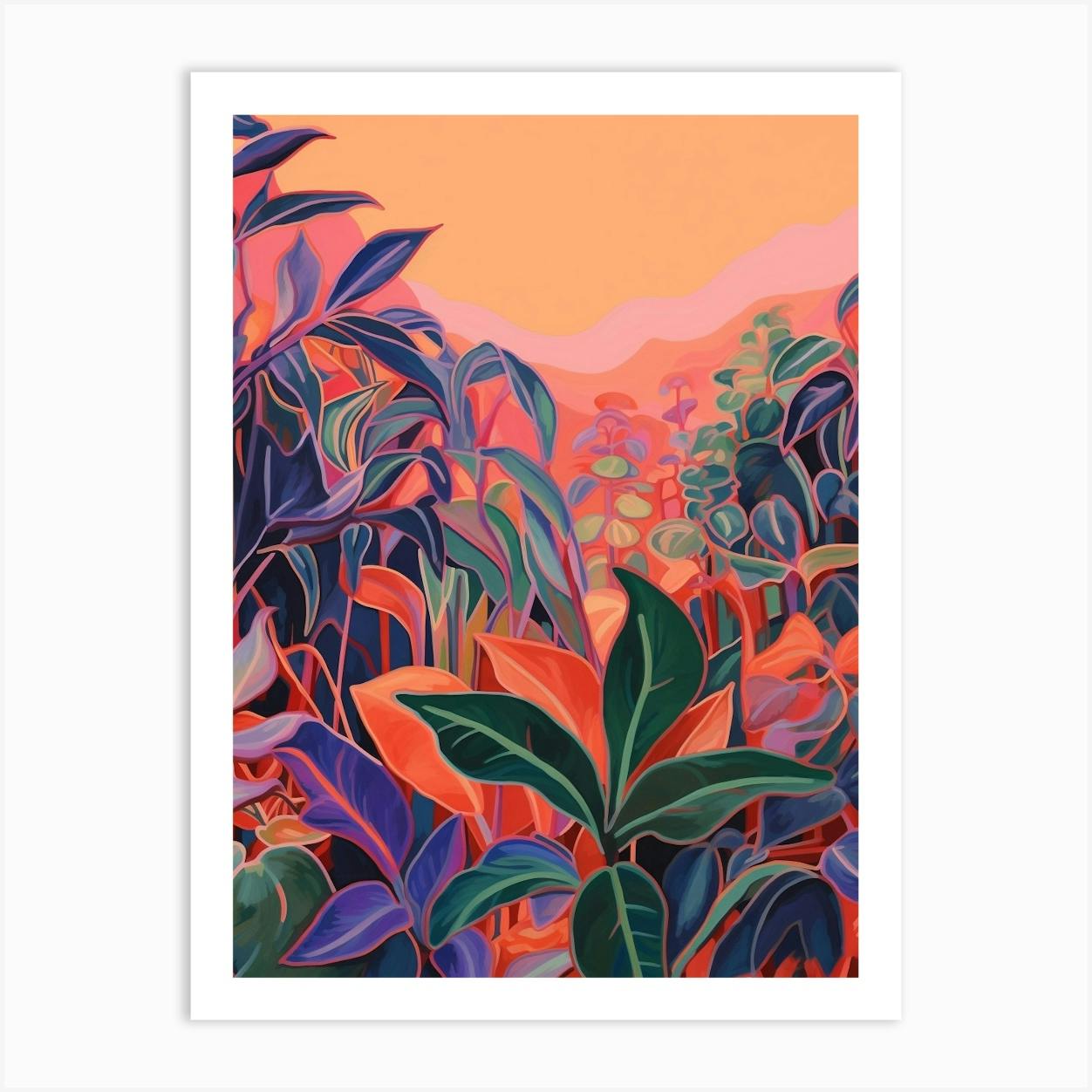 Boho Plant Painting Tradescantia Tricolor Art Print by Botanic Studio - Fy