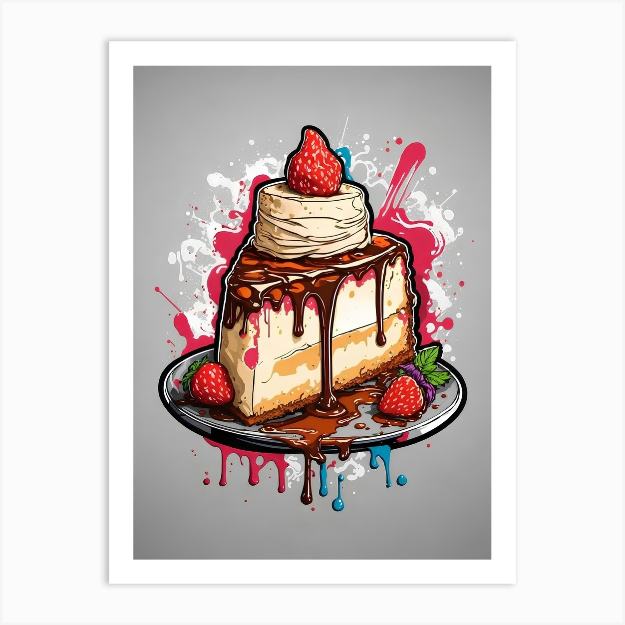 Ice Cream Cake Vector Illustration Art Print By Ishwar Creation Fy 